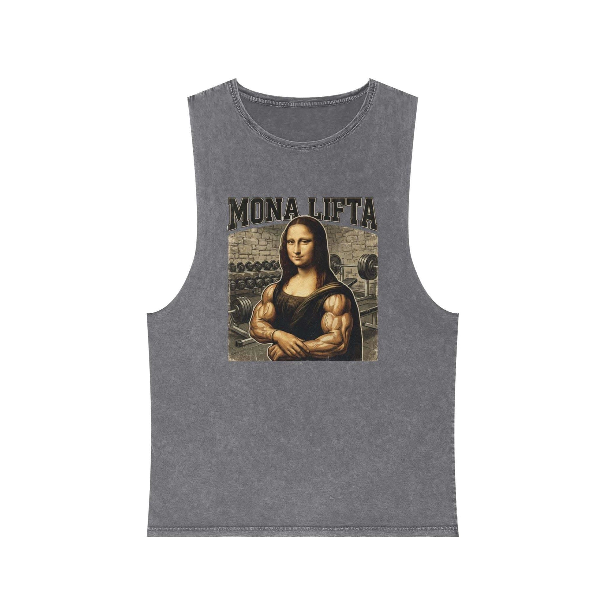 Mona Lifta muscle Mona Lisa tank top | vintage stonewash art tee
