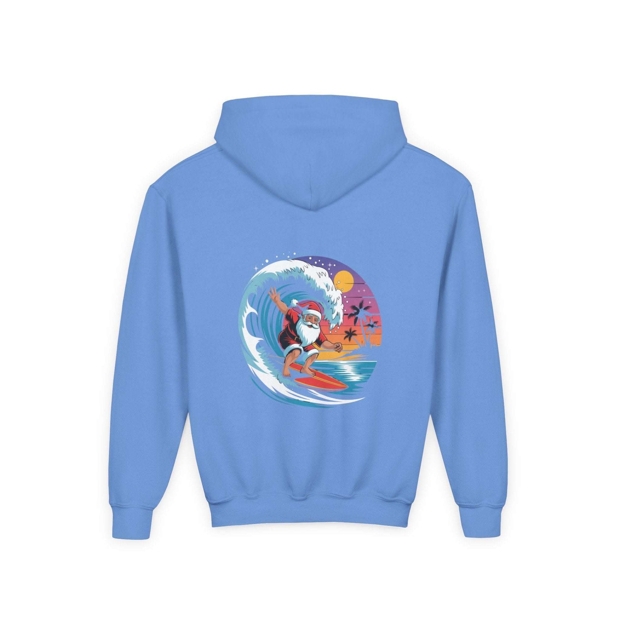 Navy Santa hoodie for kids from Printify, perfect for Christmas festivities.