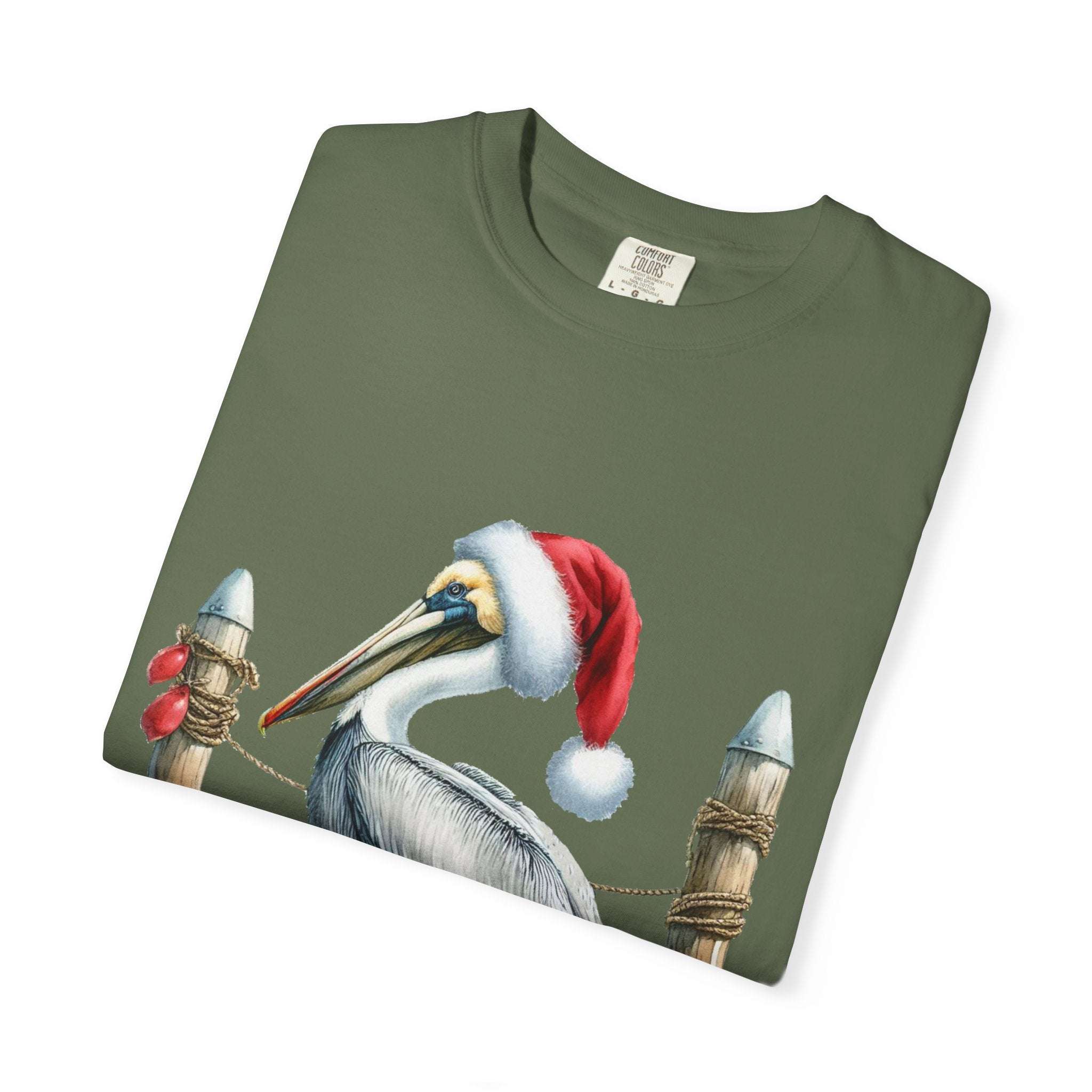 Christmas Pelican Santa T-Shirt - Festive Beach Holiday Tee