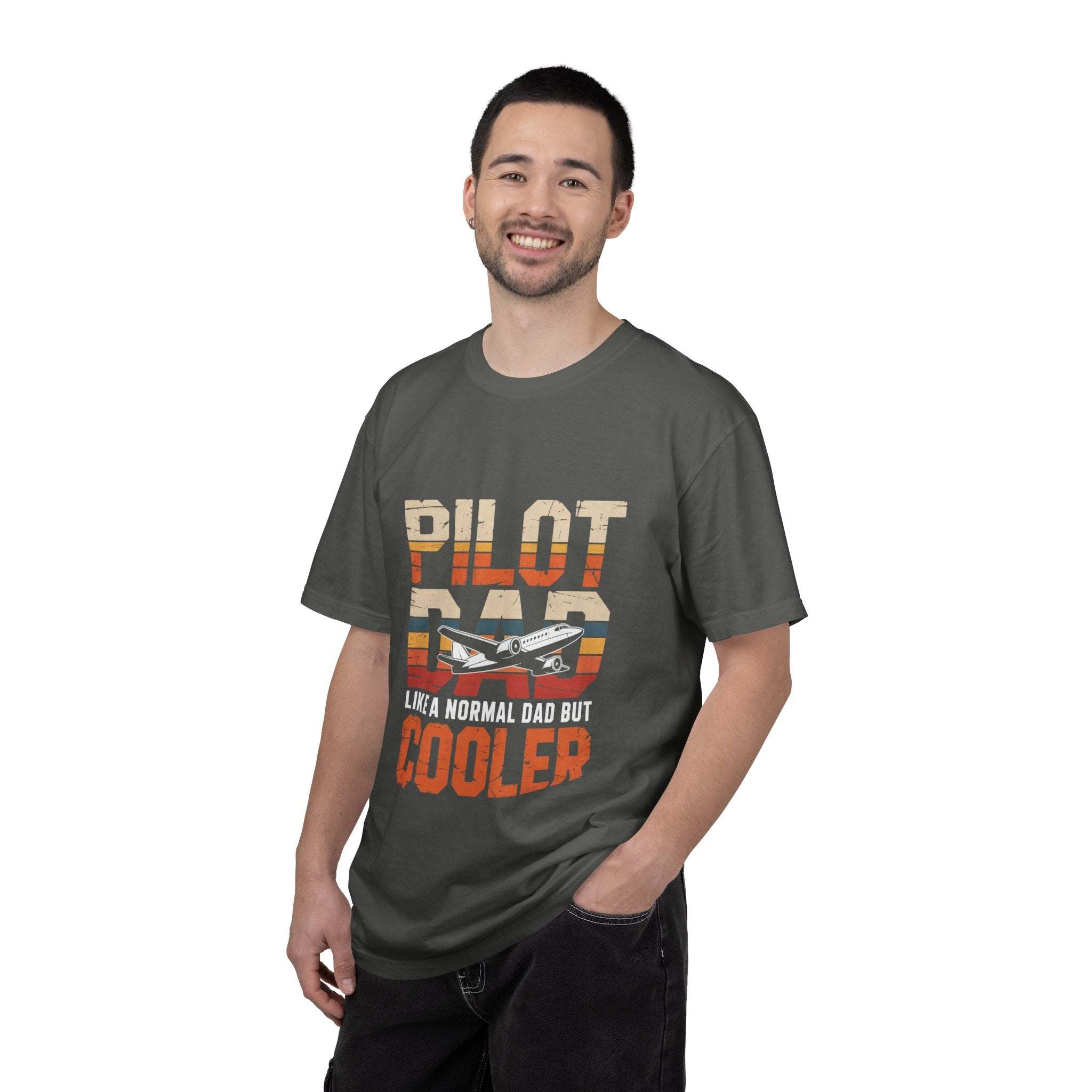 Pilot Dad Like a Normal Dad But Cooler T-shirt in vintage style on soft cotton fabric