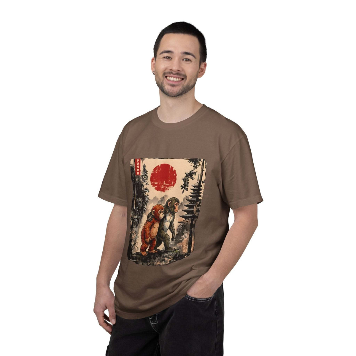 Kawaii Monkey Japanese Ukiyoe Cotton T-Shirt