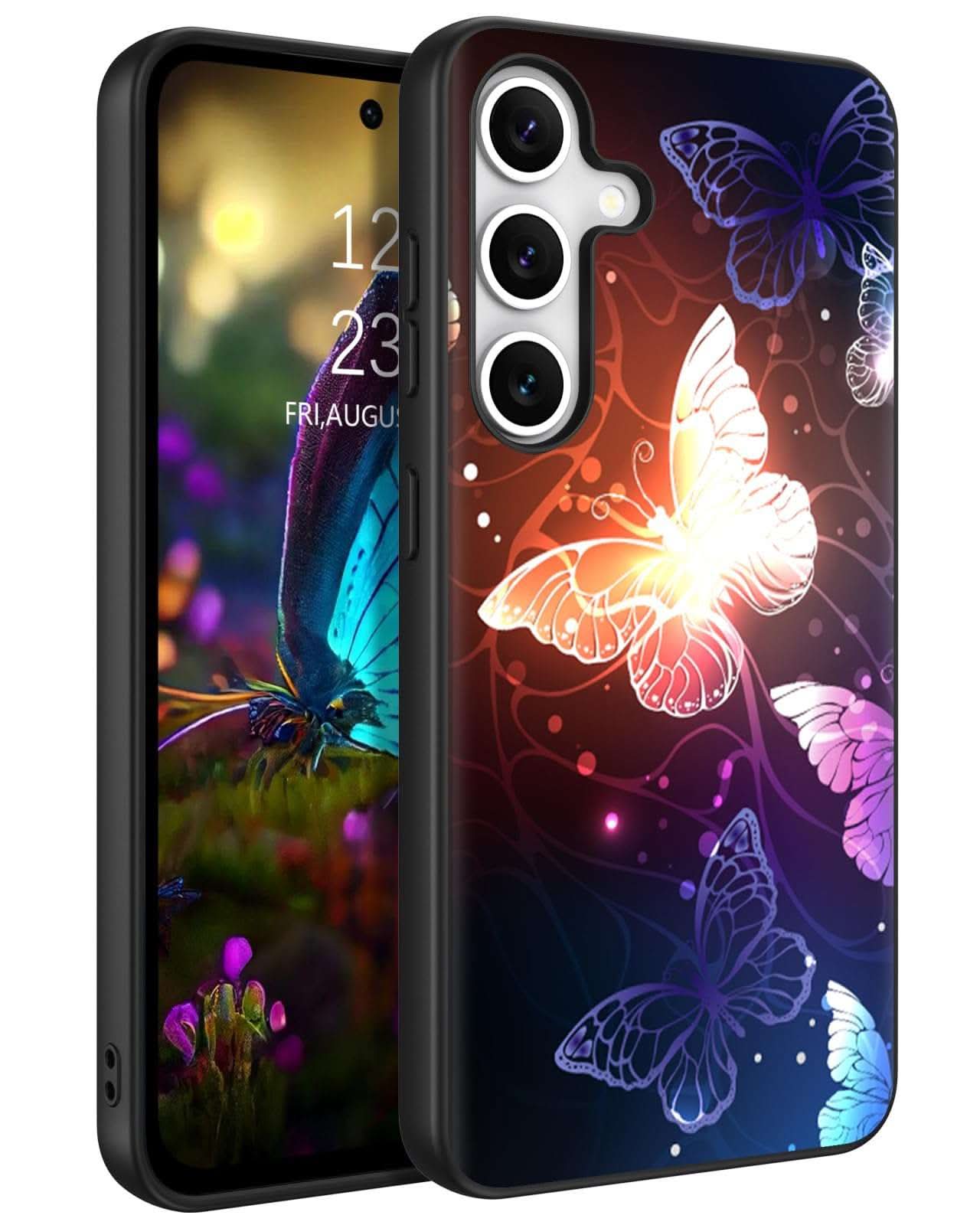 NightGlow Butterfly Samsung S24 case with sleek, durable design and precise cutouts for phone protection