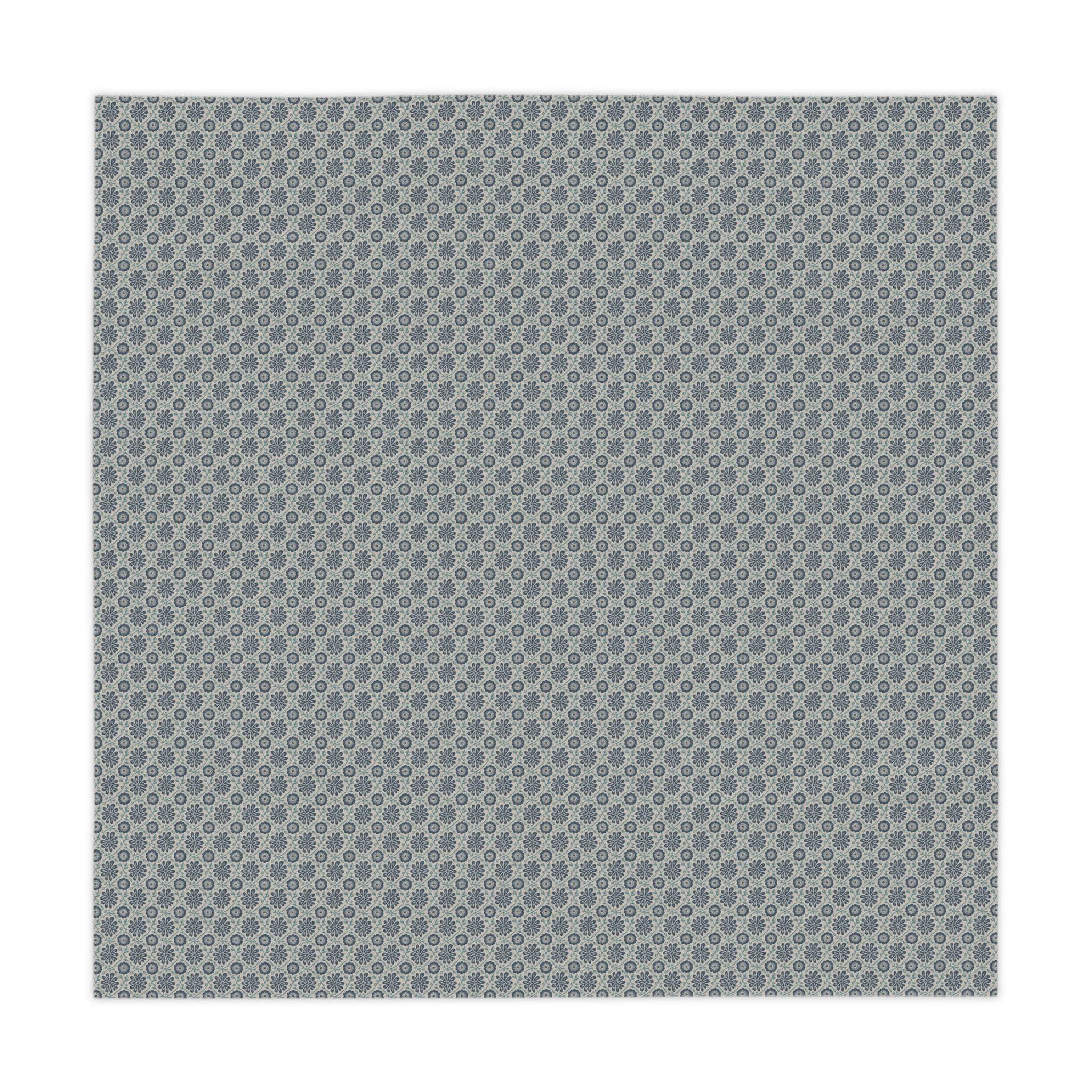 Tablecloth Indigo Floral with indigo ogee vine floral pattern on 100% polyester fabric