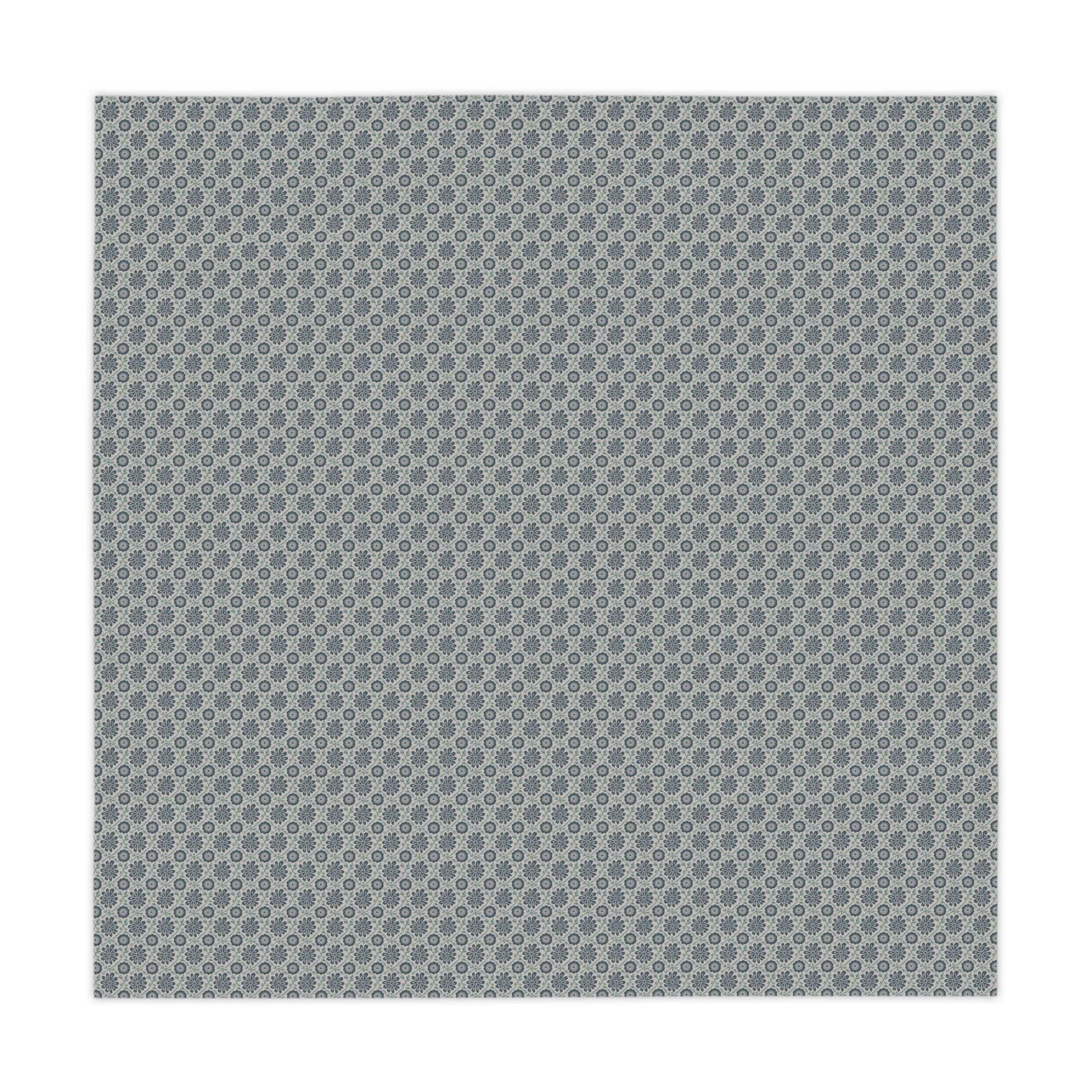 Tablecloth Indigo Floral with indigo ogee vine floral pattern on 100% polyester fabric