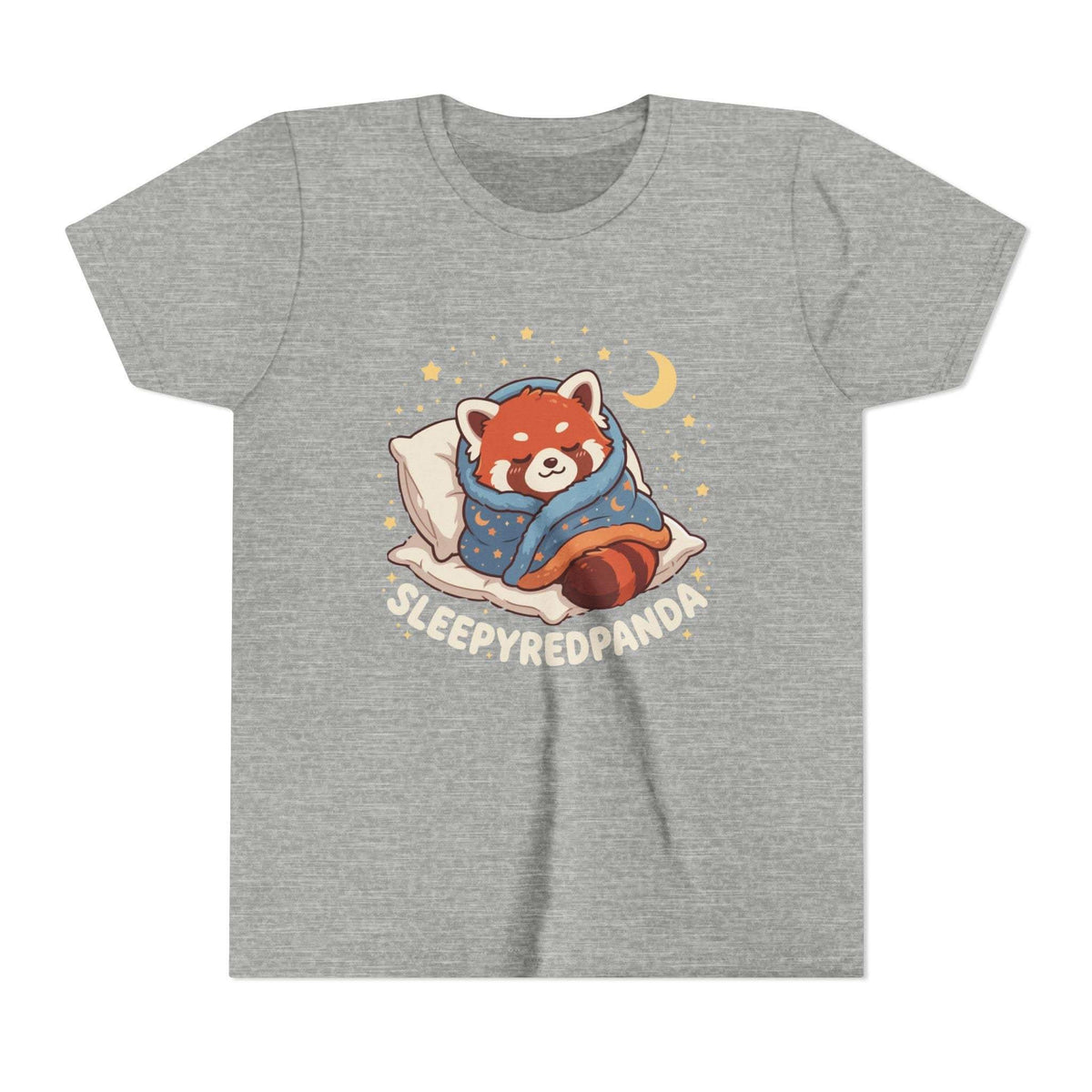 Sleepy Red Panda Youth Tee | cute sleeping red panda, moon pillow, kids shirt