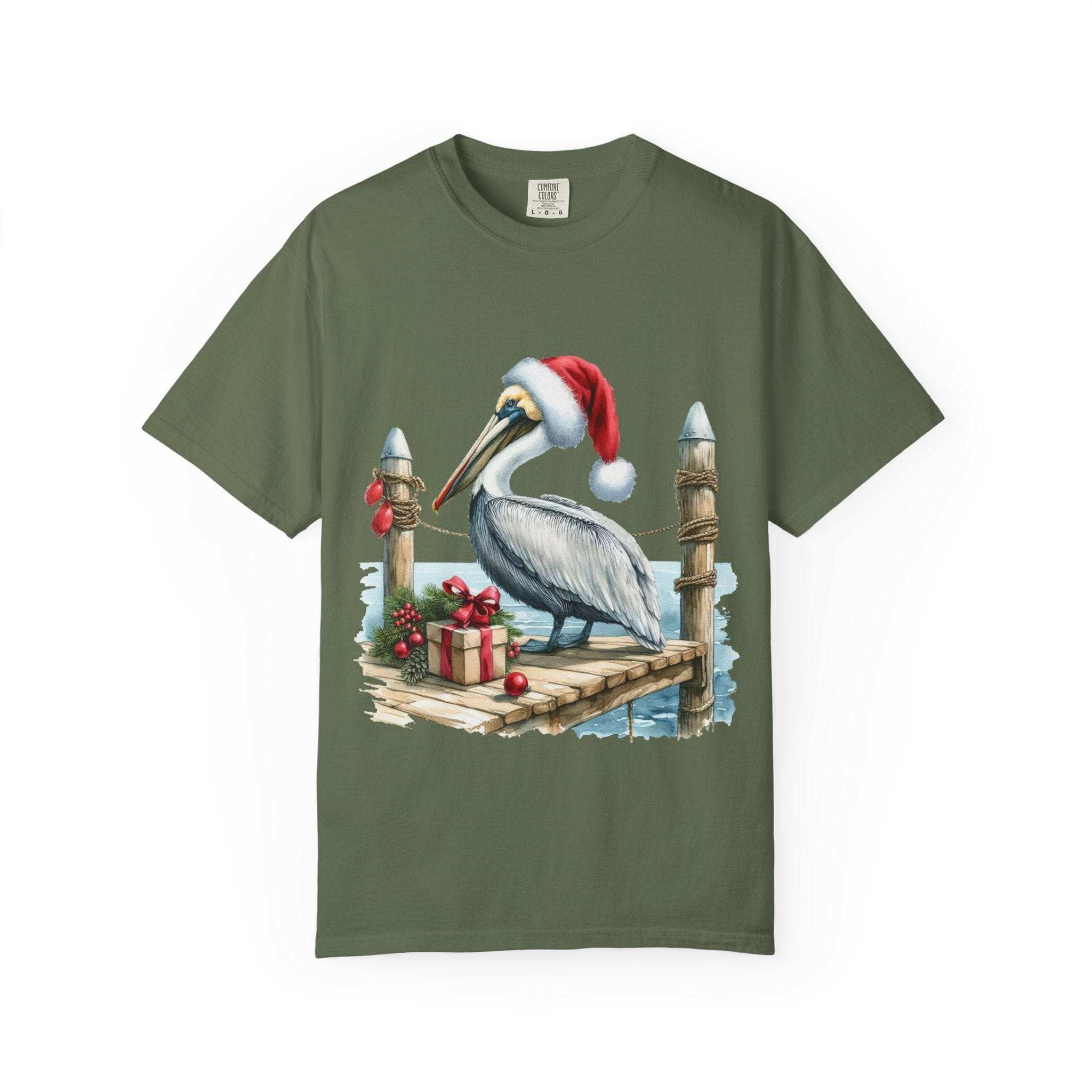 Christmas Pelican Santa T-Shirt - Festive Beach Holiday Tee