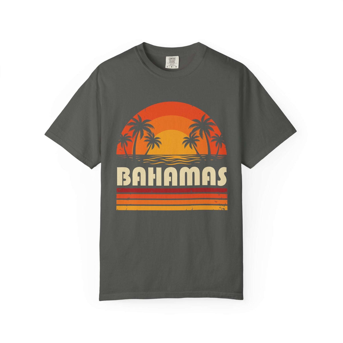 Bahamas Retro Sunset T-shirt | Palm Tree Beach Vacation Tee