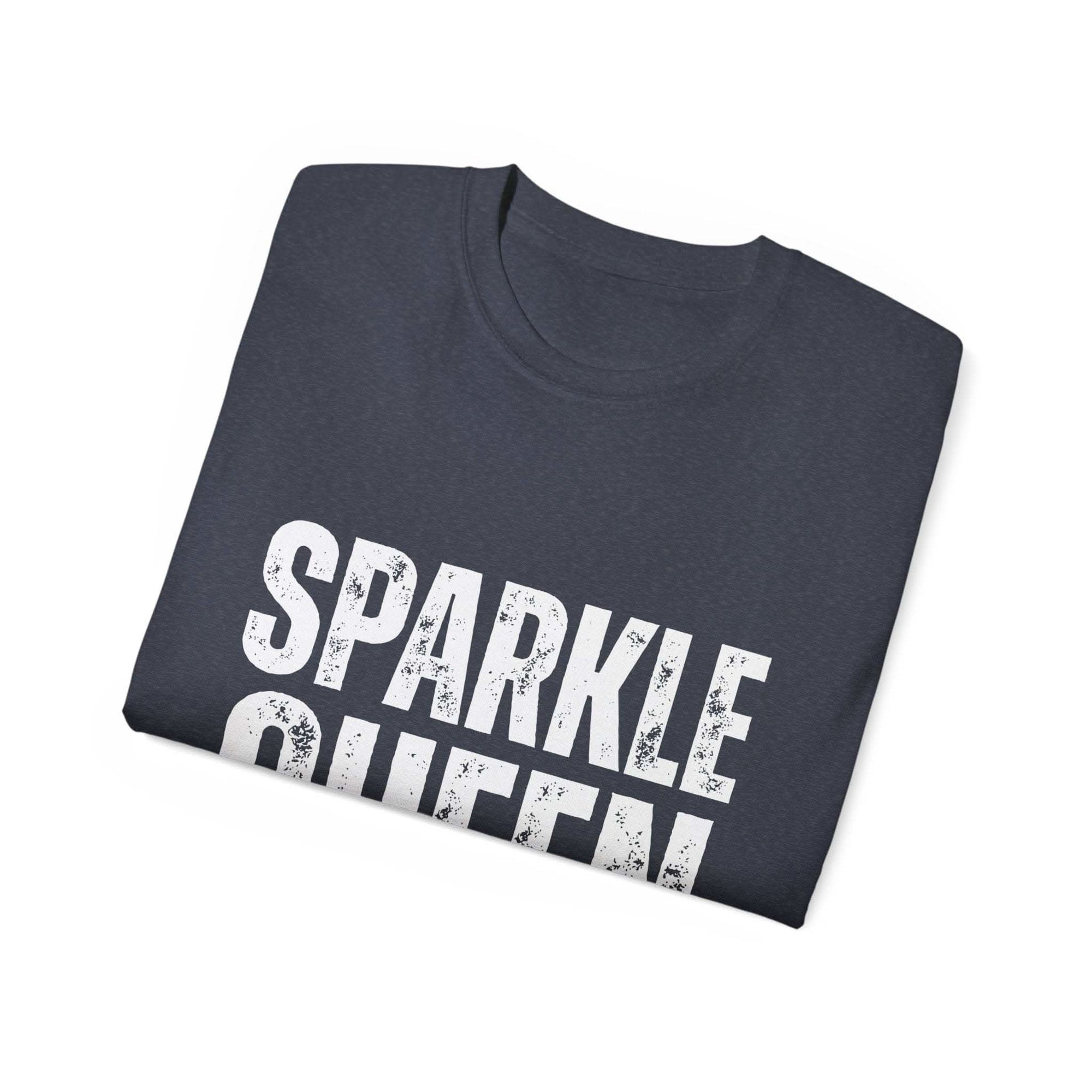 distressed sparkle queen t-shirt for fashionistas