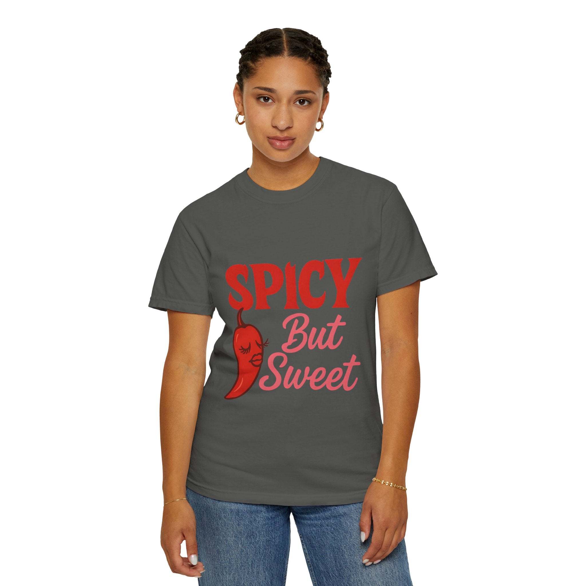 Spicy But Sweet T-shirt | Funny Unisex Garment-Dyed Tee for Foodies