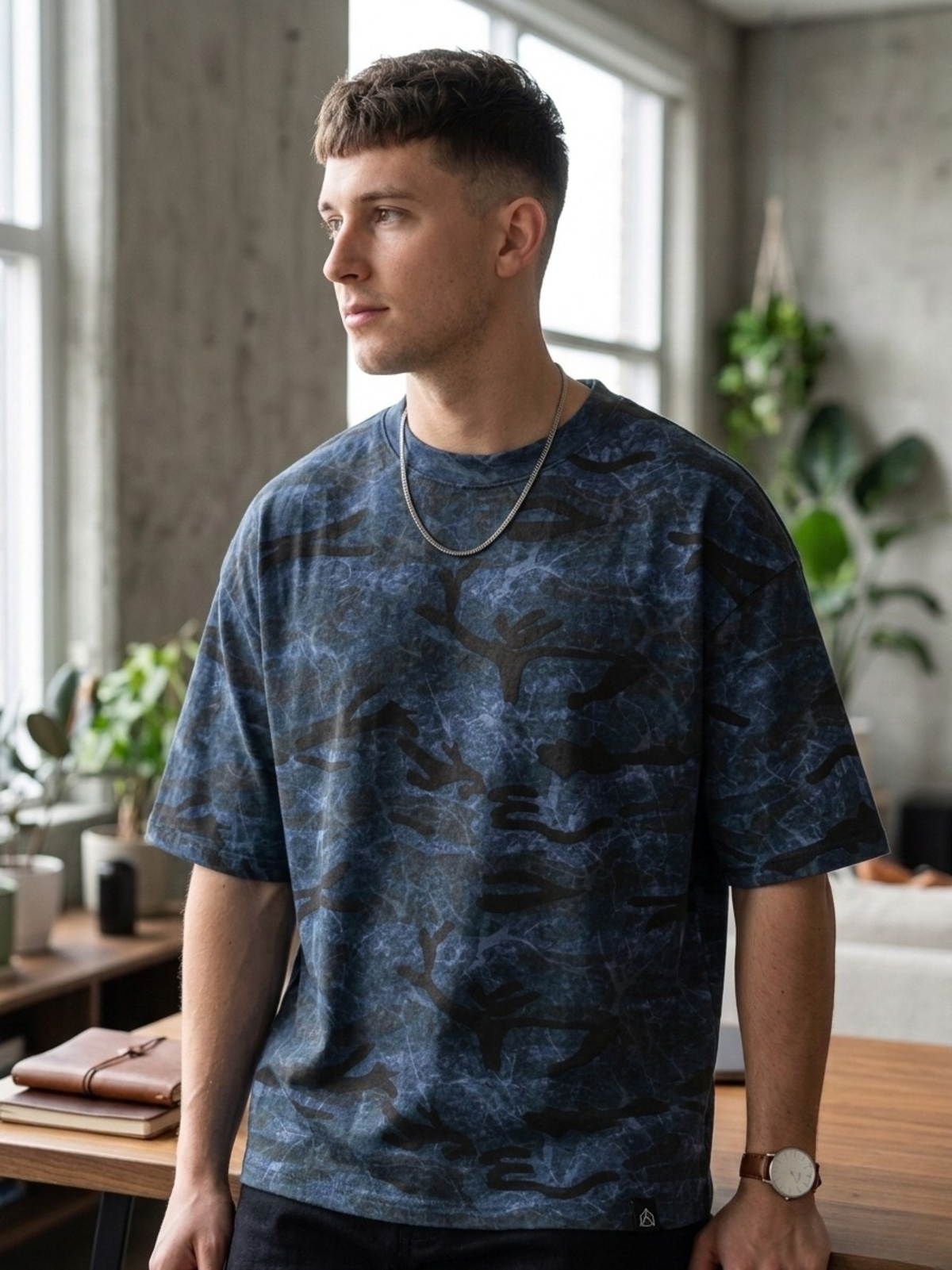 Unisex Boxy Camo Print T-Shirt | Oversized Cotton Streetwear Tee