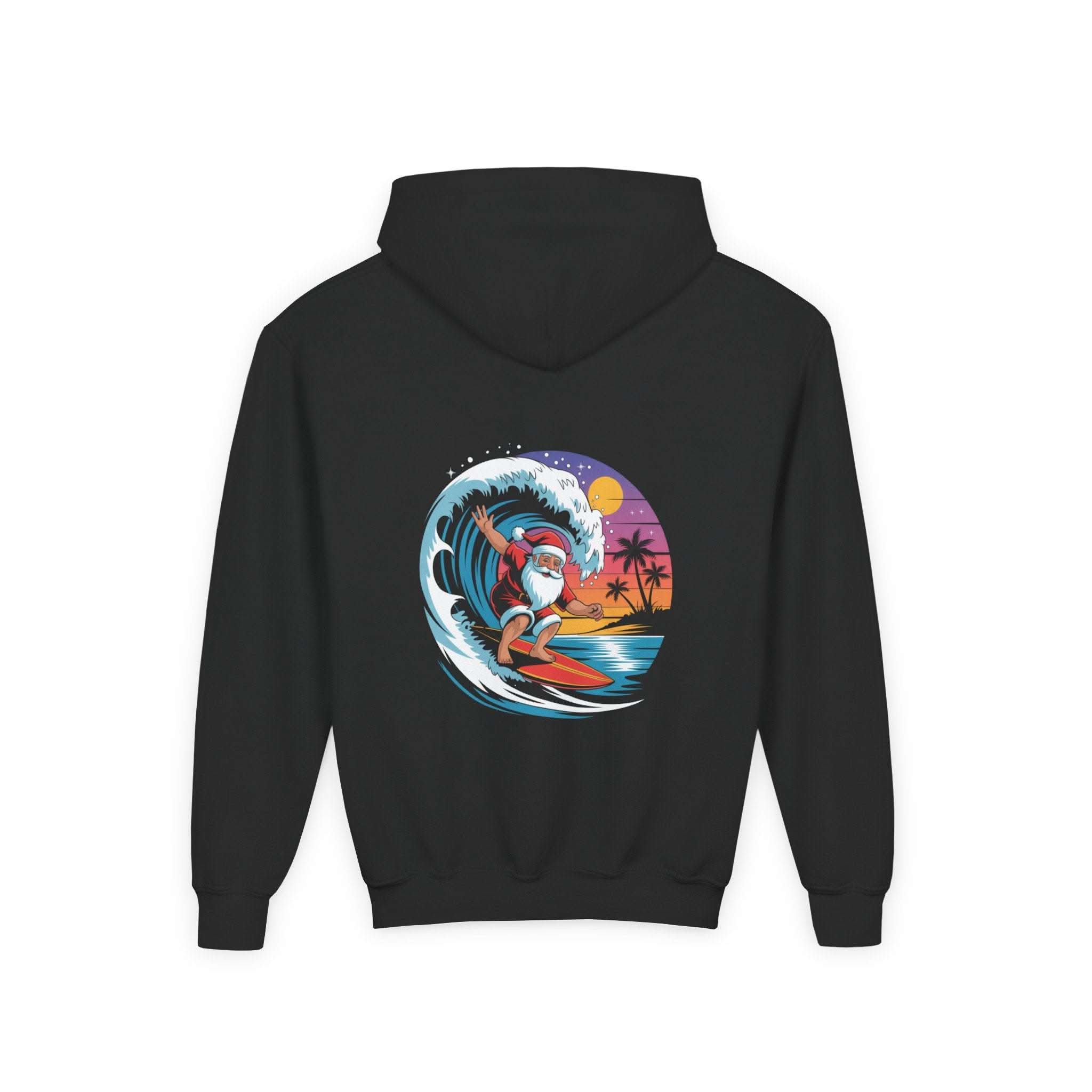 Navy Santa hoodie for kids from Printify, perfect for Christmas festivities.