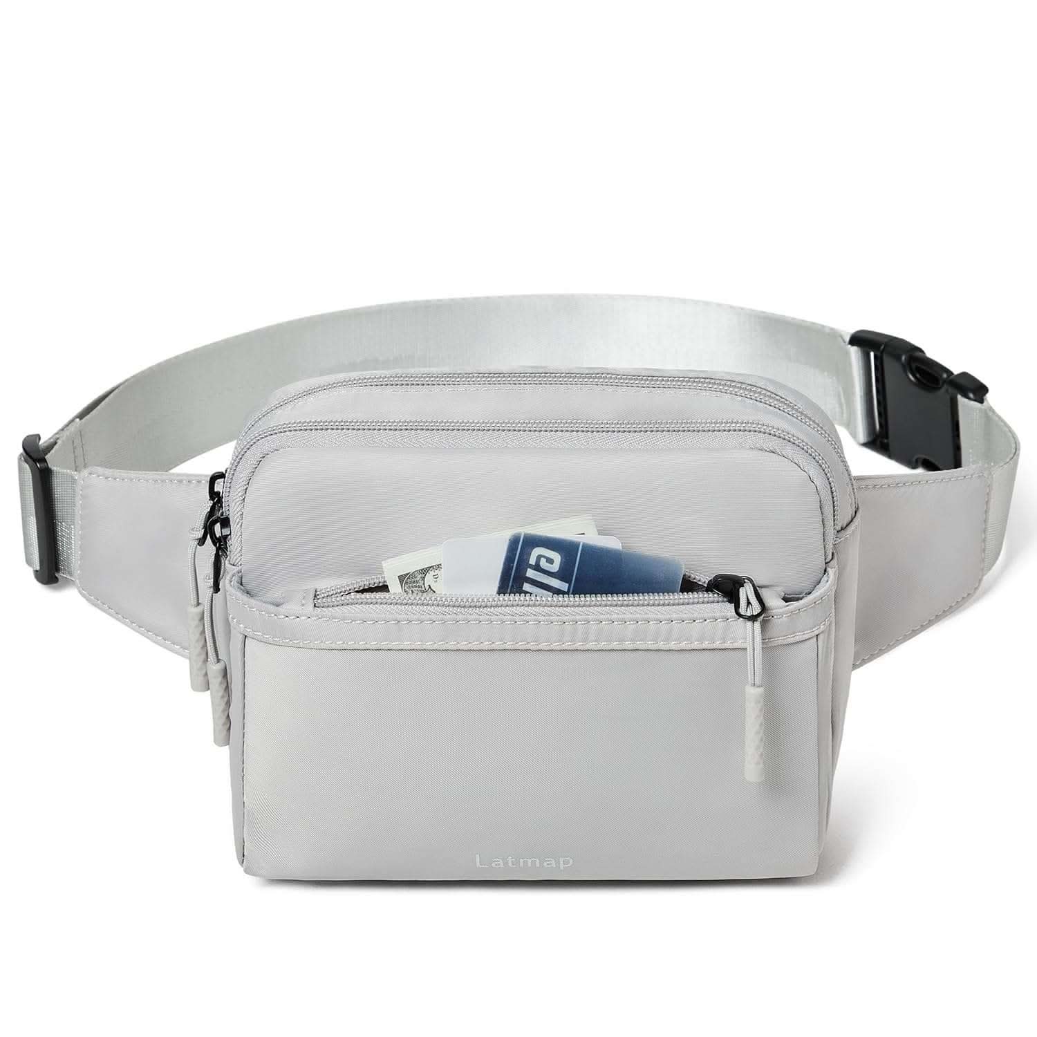 TravelTrend 3L Crossbody Waist Bag with multiple zippered compartments and adjustable strap