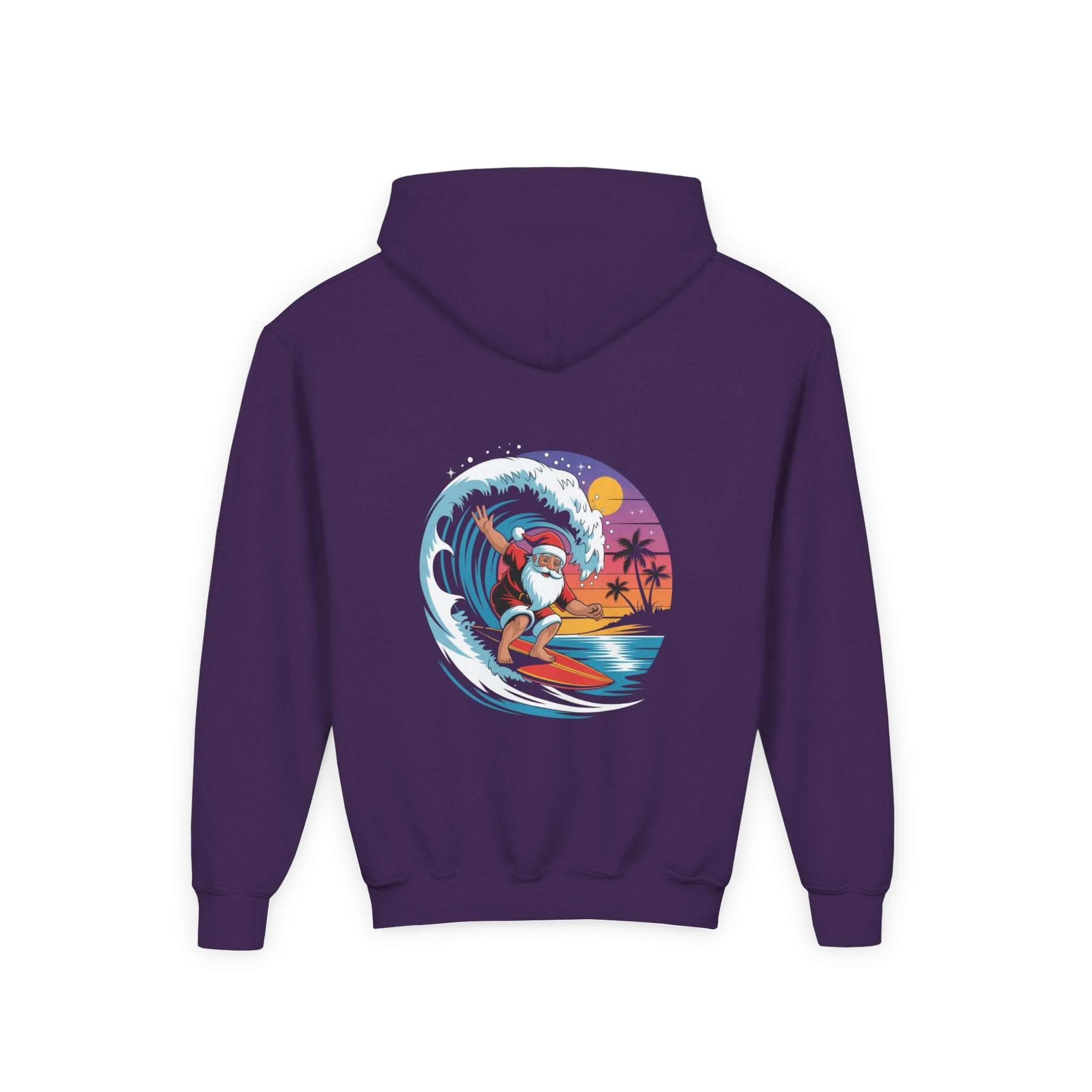 Navy Santa hoodie for kids from Printify, perfect for Christmas festivities.