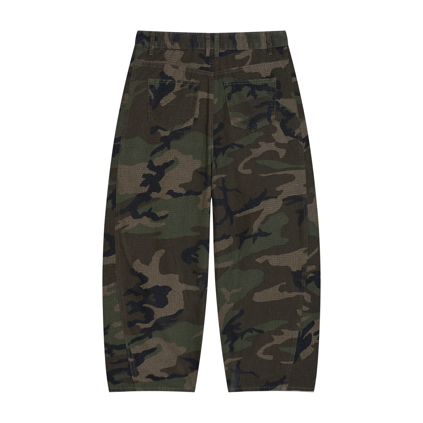Men’s Camo Barrel Leg Cargo Pants – Loose Fit Cotton Blend Utility Pants