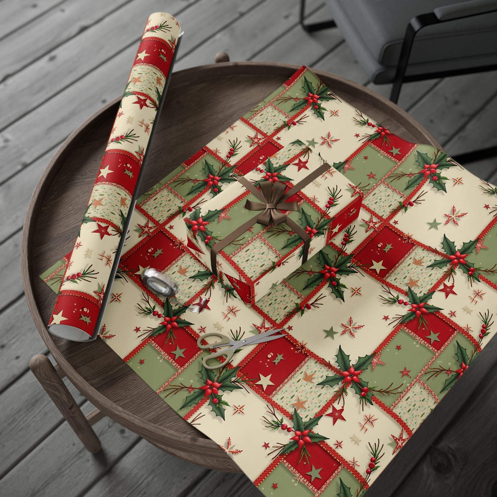 Vintage Christmas Stars Wrapping Paper