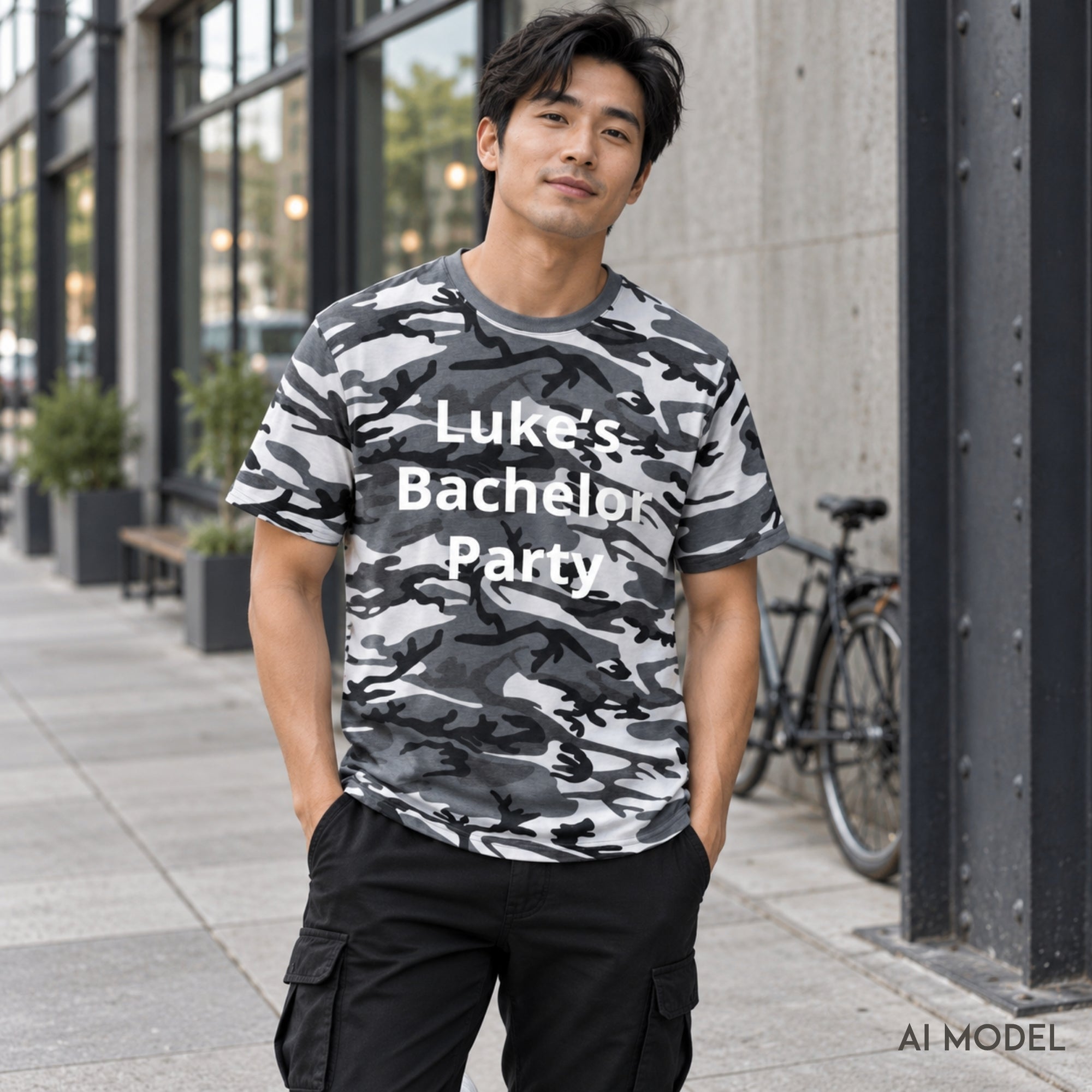 Custom Bachelor Party Camo Tee | Personalized Party Shirt