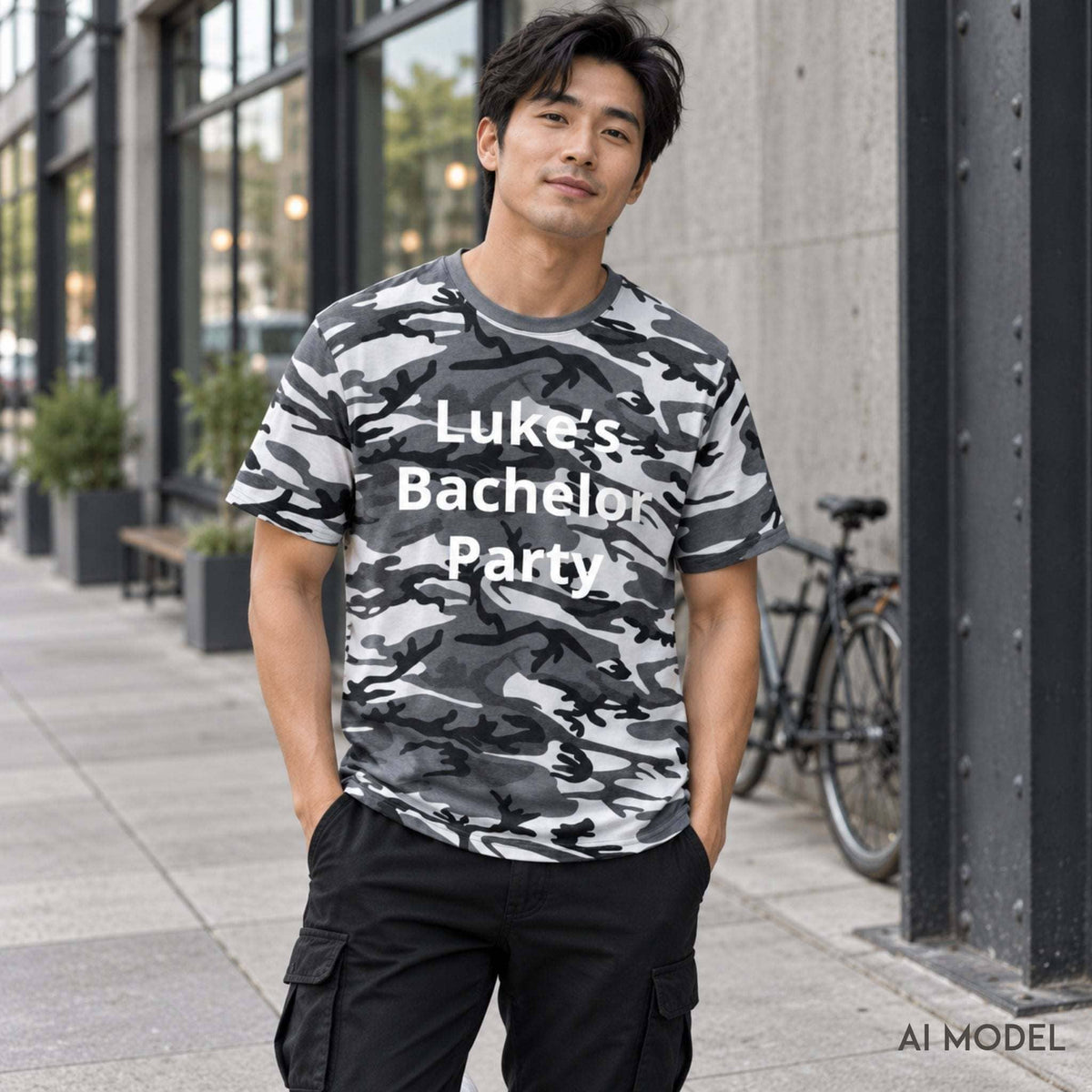Custom Bachelor Party Camo Tee | Personalized Party Shirt
