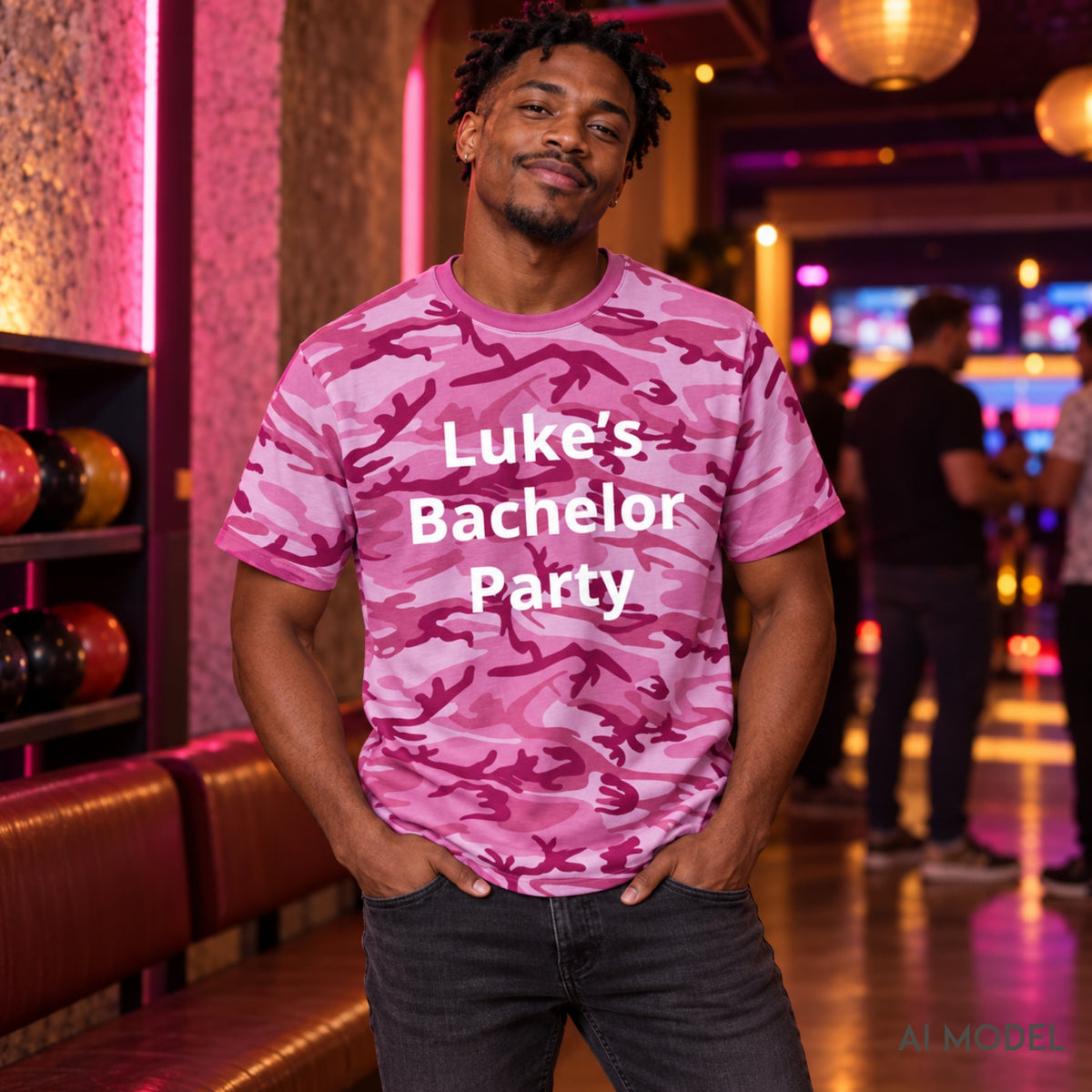 Custom Bachelor Party Camo Tee | Personalized Party Shirt