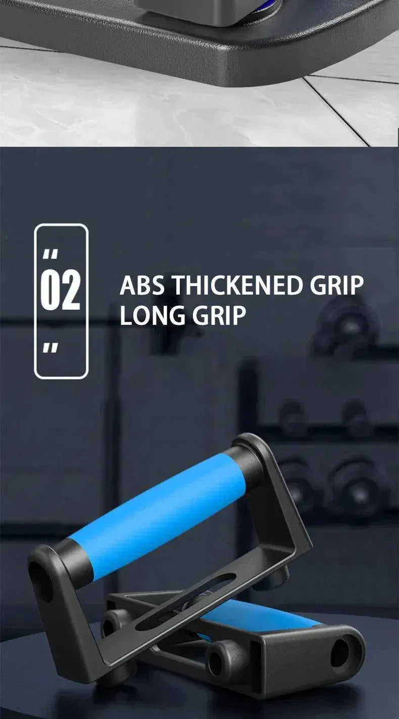 Multifunctional portable push-up board set with color-coded positions for targeted muscle workouts and easy foldable design for storage and travel.