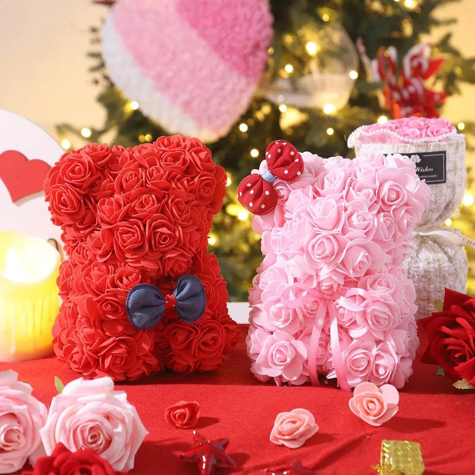 2026 Valentine Day Rose Bear made of soft foam roses, perfect romantic gift for Valentine’s Day