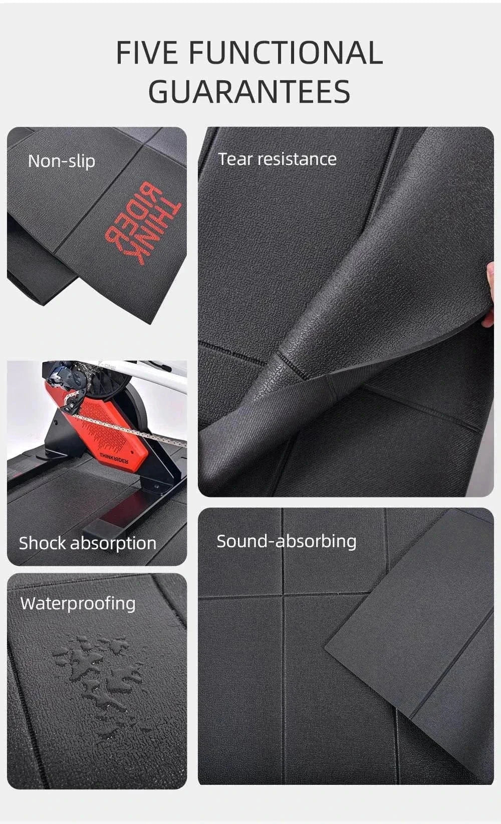 Thinkrider Training Mat - Durable Yoga Mat for Bike Trainer & Exercise