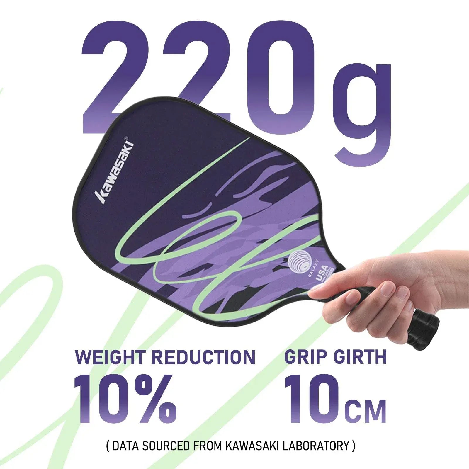 Kawasaki Pickleball Paddle Durable PP Honeycomb Core Fiberglass Surface Pickle Ball For Men Women Beginners