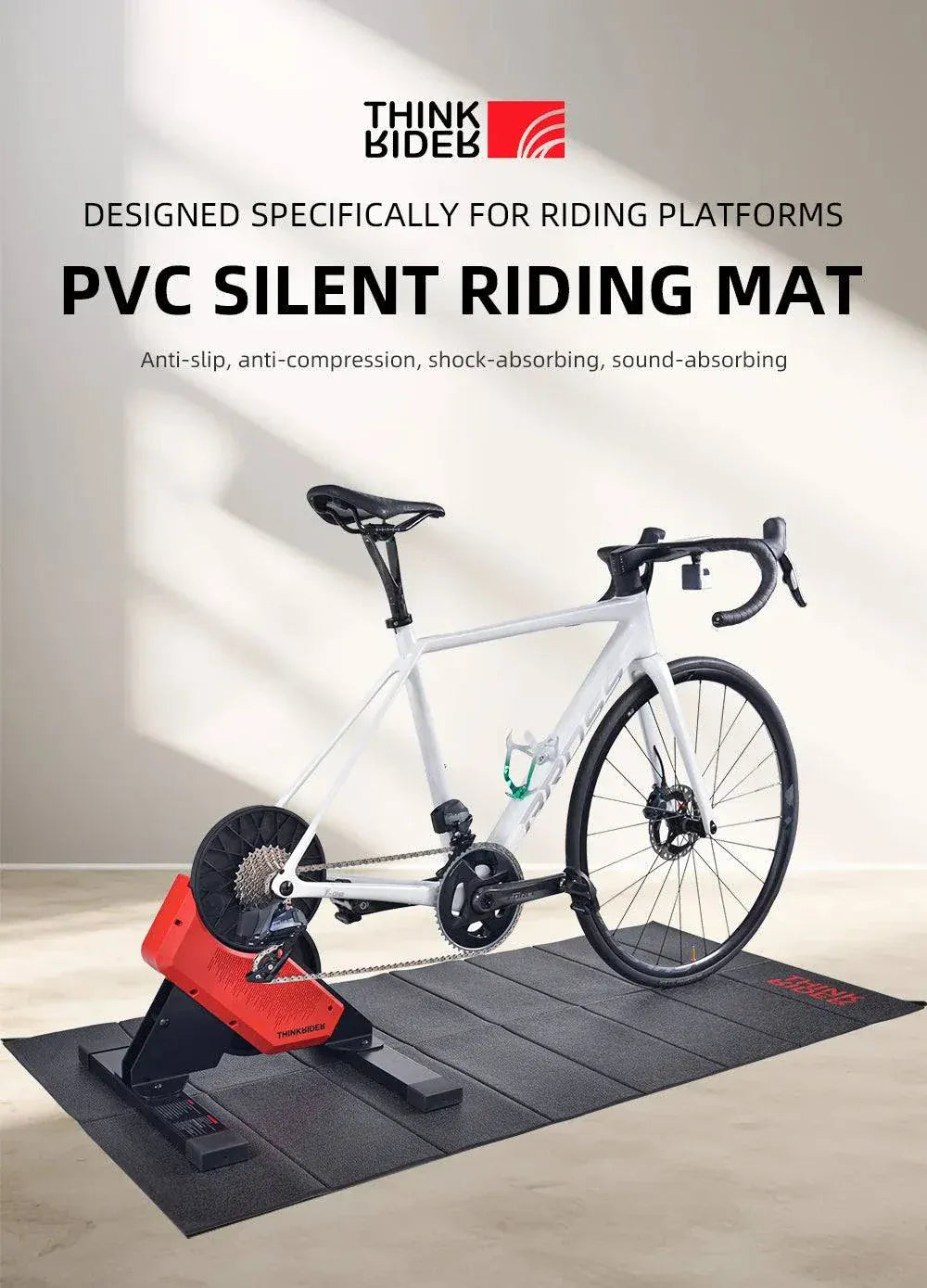 Thinkrider Training Mat - Durable Yoga Mat for Bike Trainer & Exercise