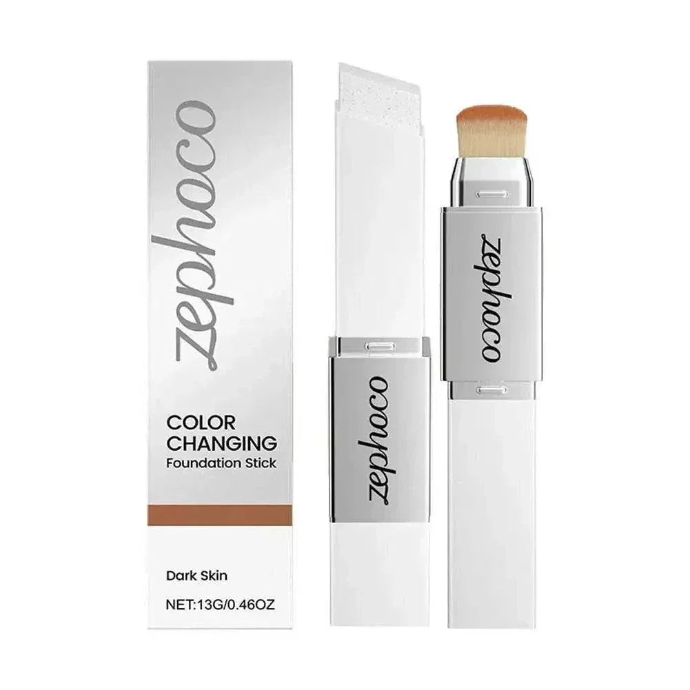 Two-in-one Color-changing Foundation stick with moisturizing, buildable coverage, and natural finish
