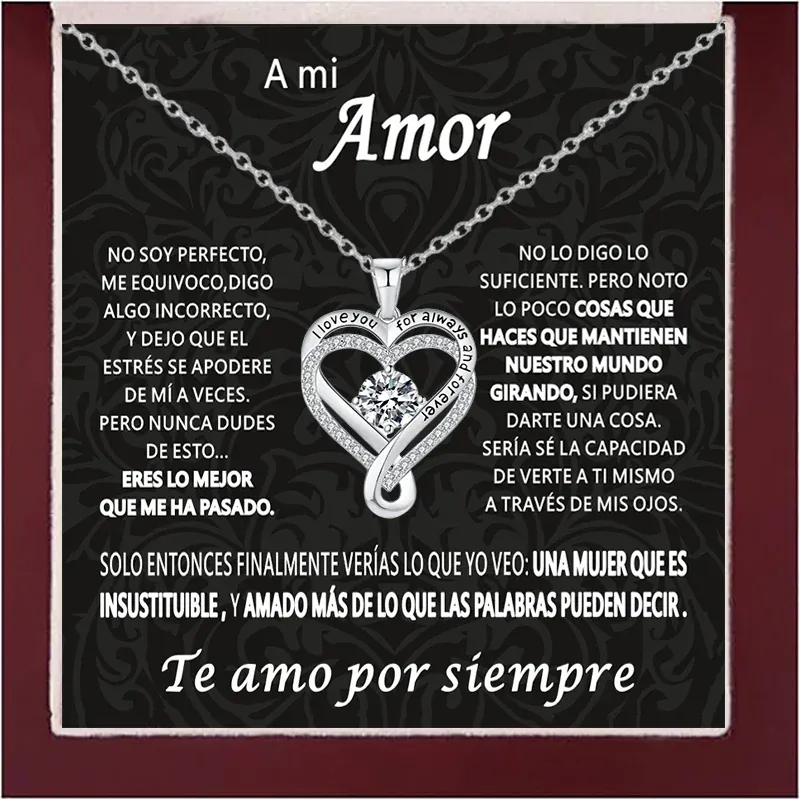 Heart shaped Necklace - Double Layered Heart Pendant Gift for Her.