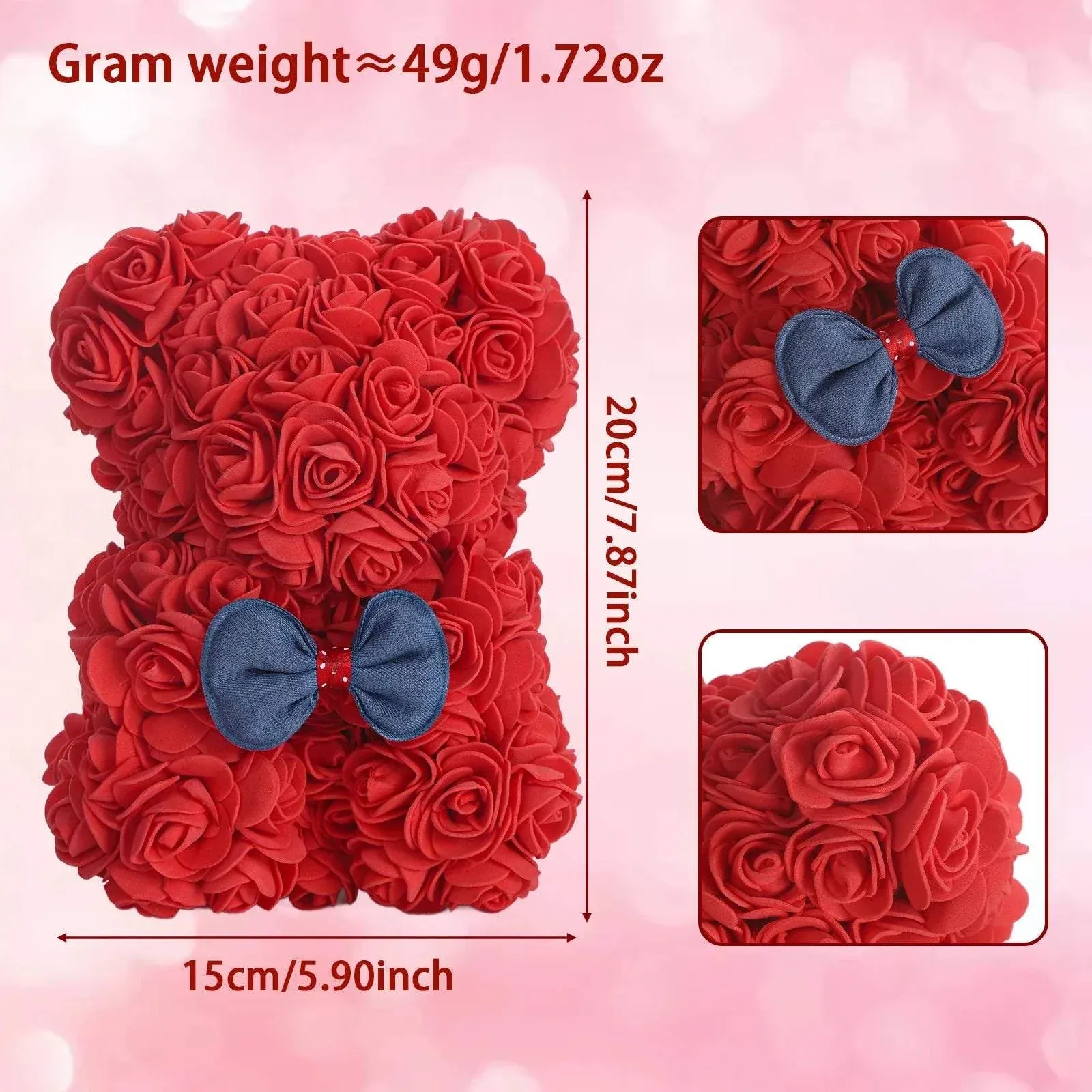 2026 Valentine Day Rose Bear made of soft foam roses in teddy bear shape, ideal romantic gift