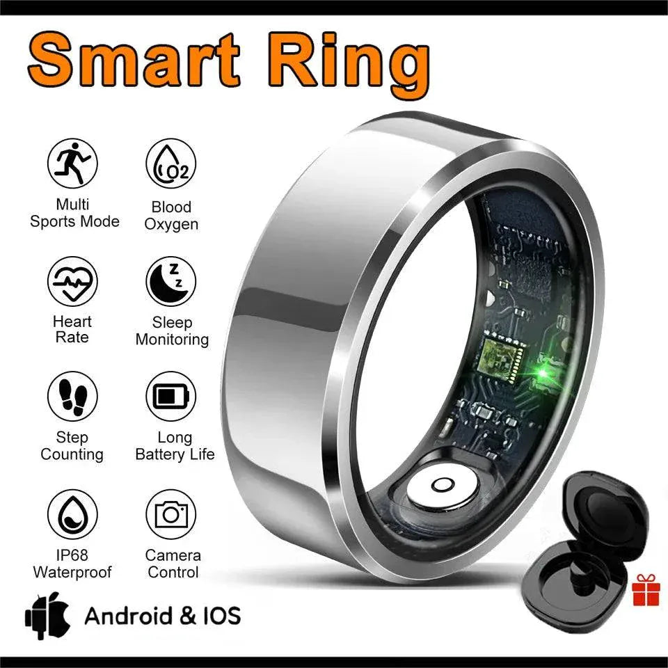 2026 Smart Ring wearable health tracker monitoring heart rate sleep and fitness with IP68 waterproof design
