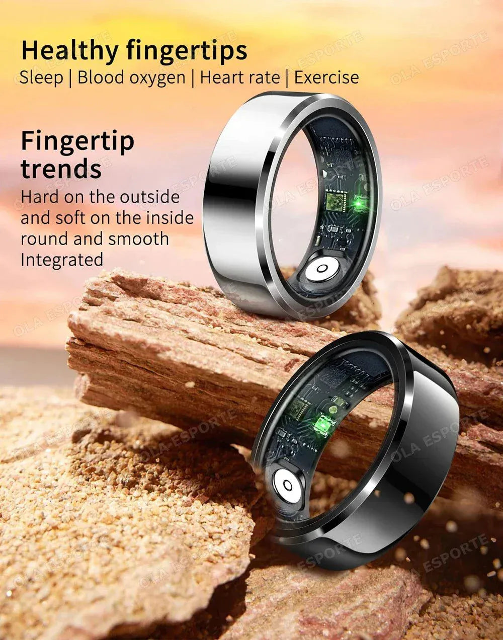 2026 Smart Ring health and fitness tracker monitoring sleep, heart rate, and activity with waterproof design