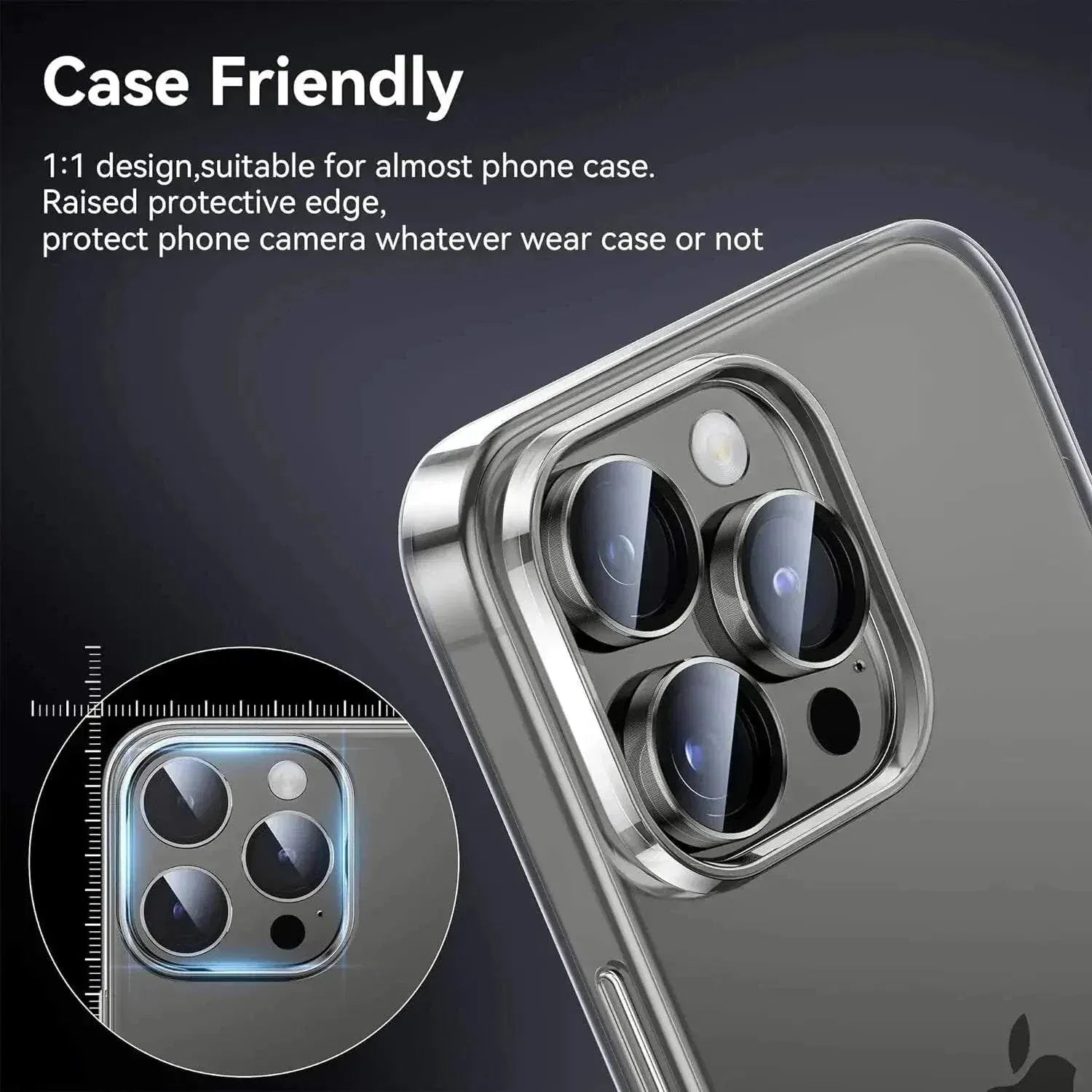 Metal Ring Camera Lens Protector – 2/3-Pcs Glass Cover for iPhone.