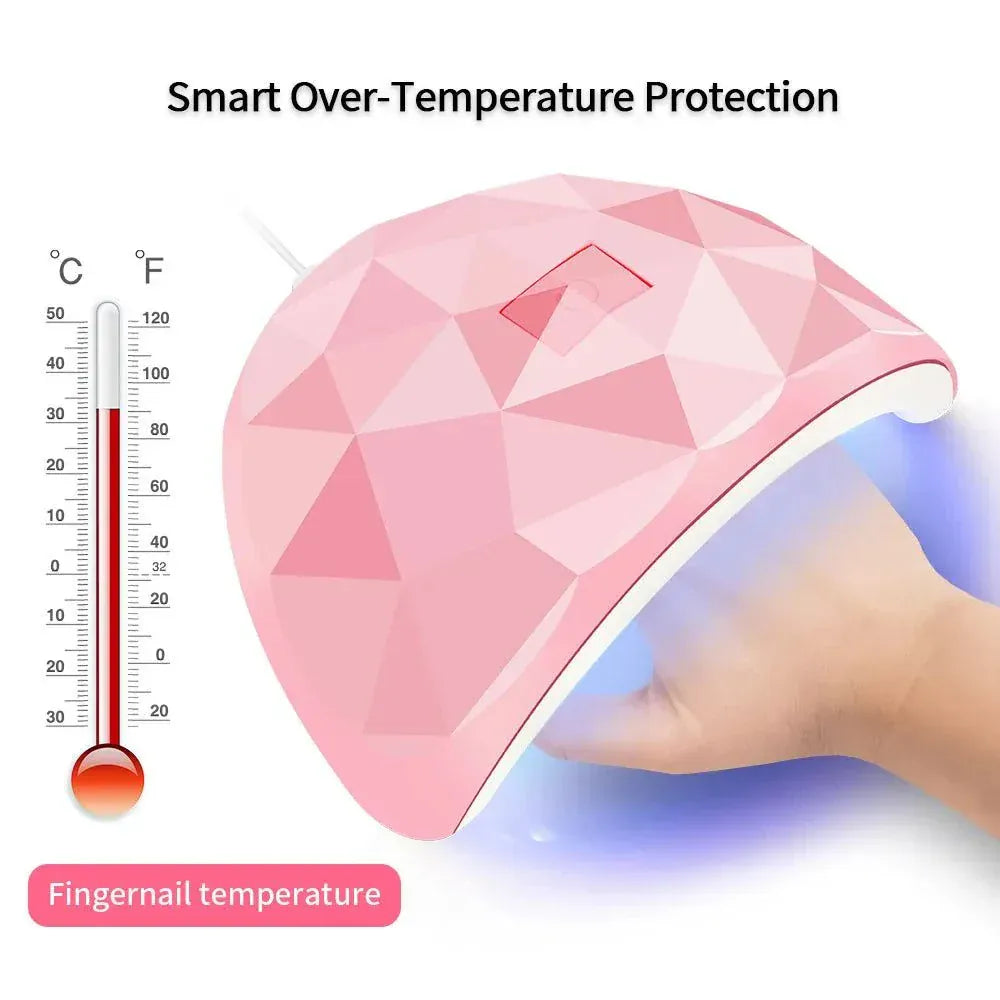 54W USB UV LED nail gel lamp with automatic sensor and compact design