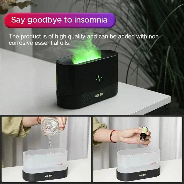 Kinscoter Ultrasonic Aroma Diffuser Air Humidifier with LED flame lamp and cool mist technology