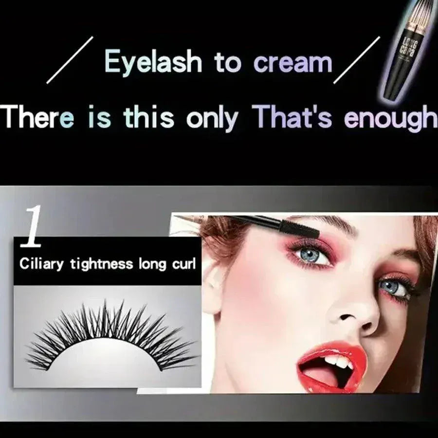 Waterproof 4D Volumizing Mascara with thickening, lengthening, and curling effect for bold, smudge-proof lashes