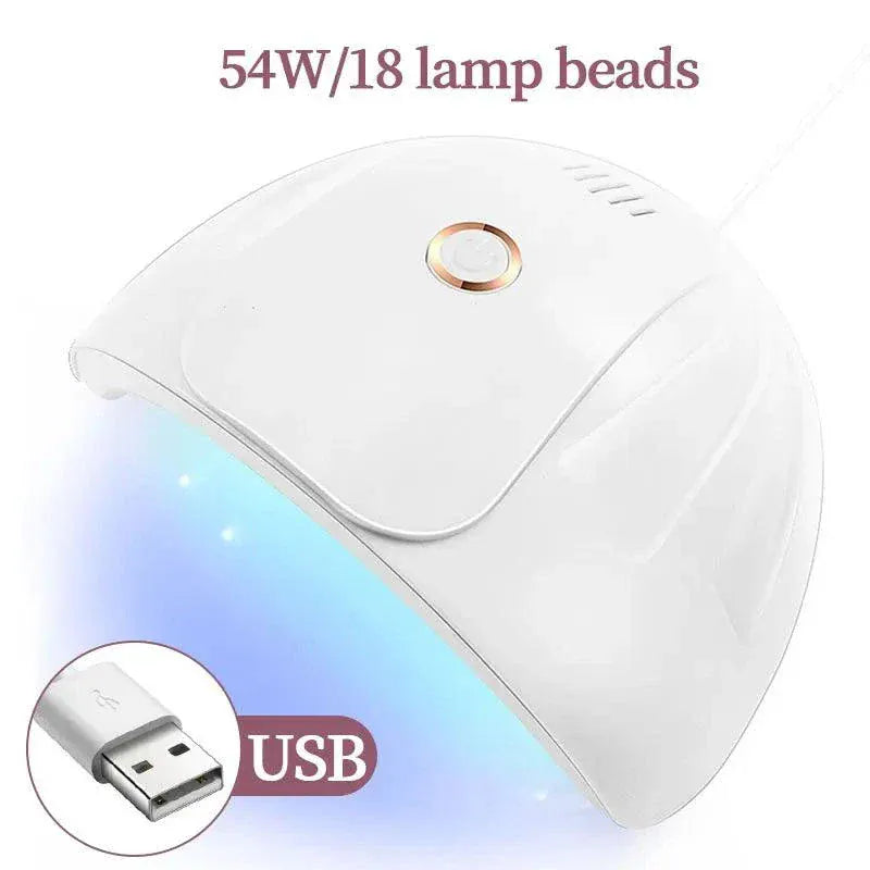 54W USB UV LED nail gel lamp with automatic sensor and compact design