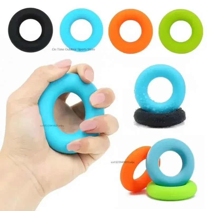 Silicone hand grip strengthener ring for forearm and finger exercise