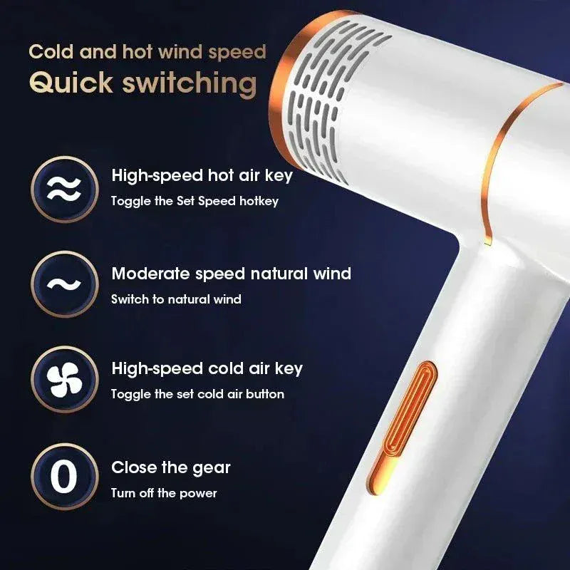 Professional Ionic Hair Dryer with negative ion technology for fast drying and frizz control