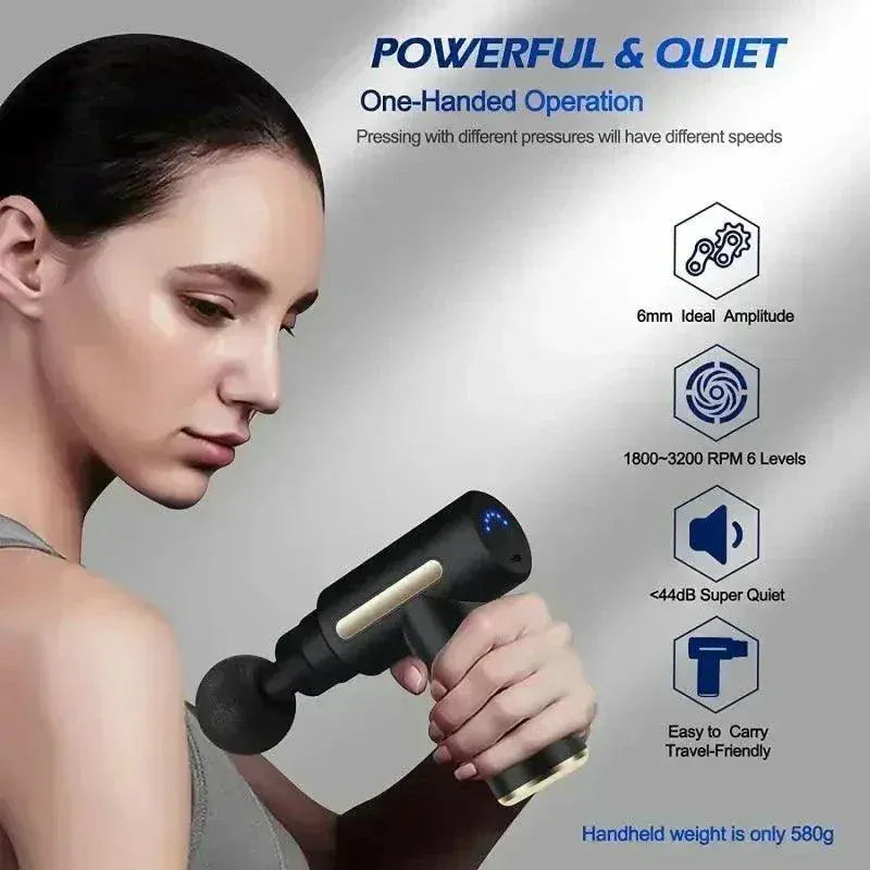 Compact USB Mini Massage Gun for deep muscle relief and fascia therapy, portable and rechargeable