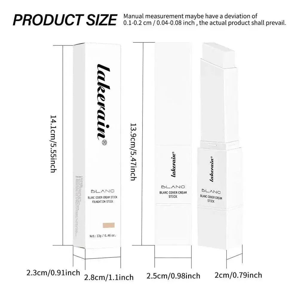 Two-in-one color-changing foundation stick blending foundation and concealer for natural, flawless coverage