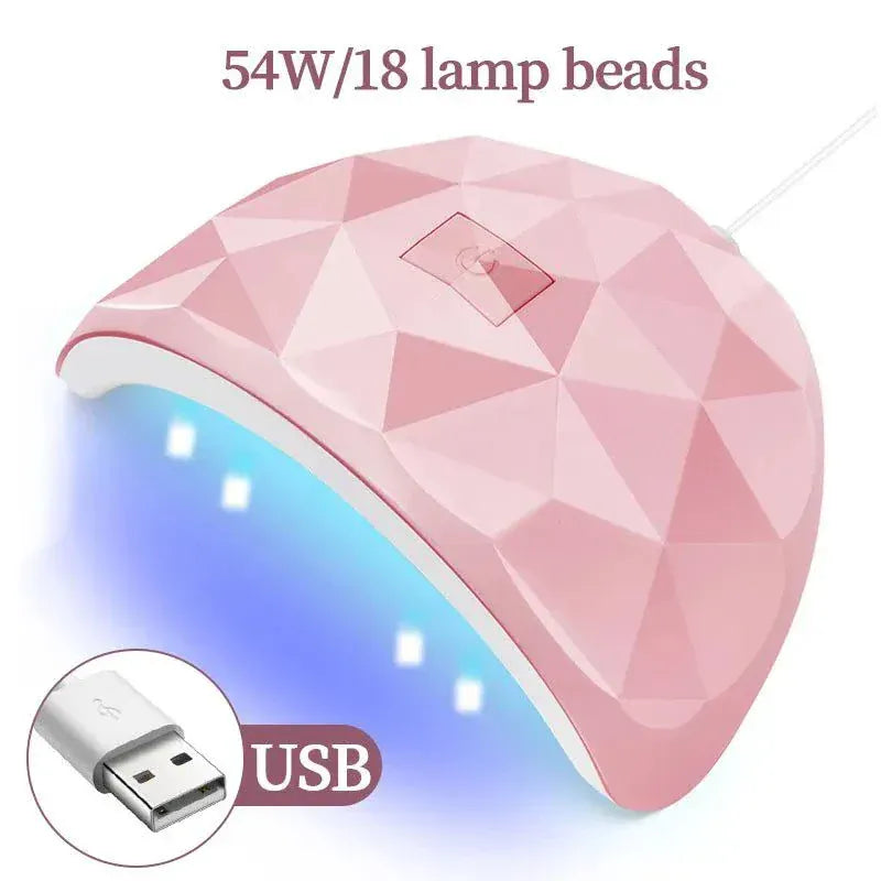 54W USB UV LED nail gel lamp with automatic sensor and compact design for quick curing