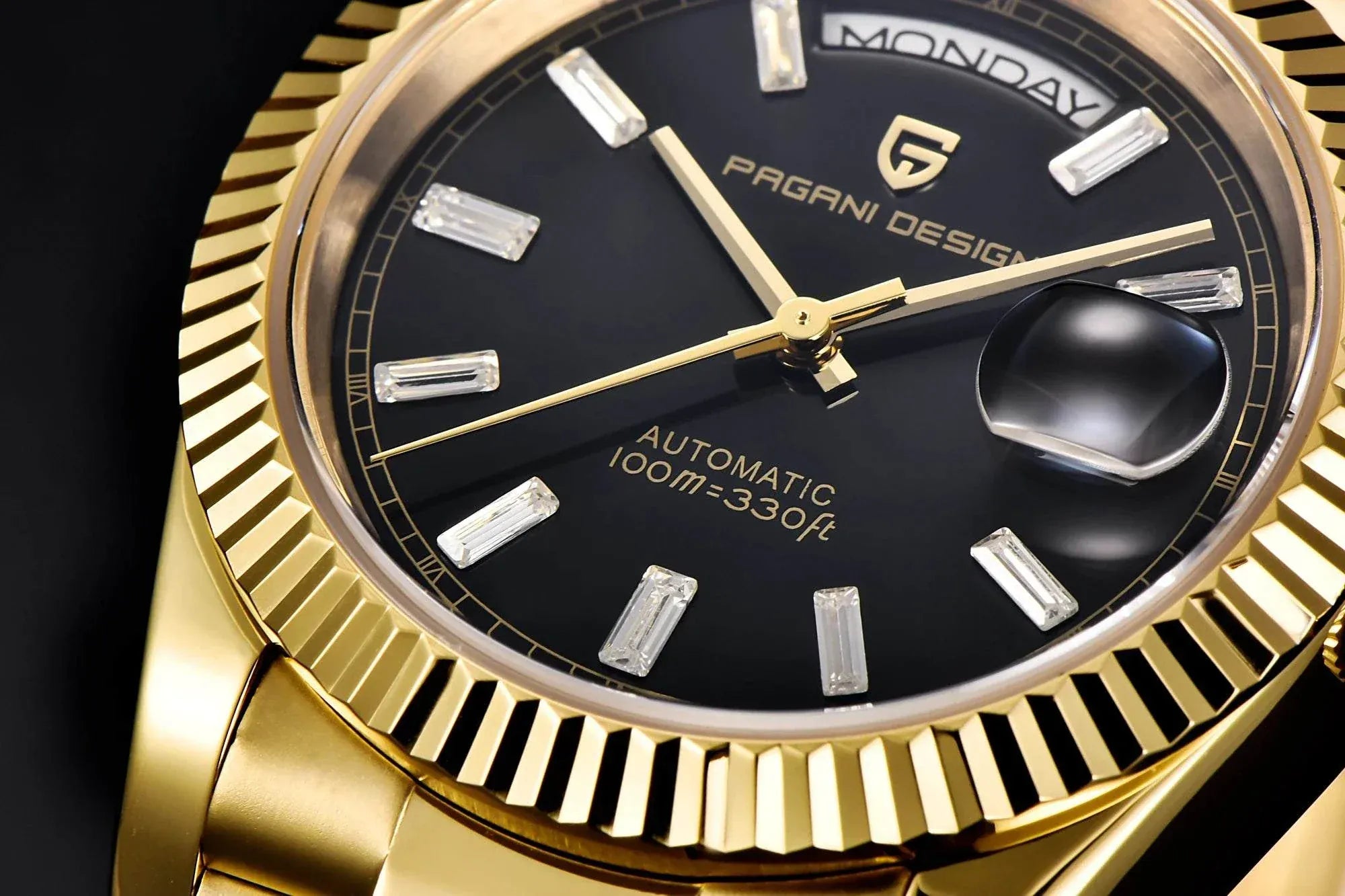 Luxury automatic watch men’s 36mm PAGANI DESIGN mechanical wristwatch with sapphire glass and stainless steel strap