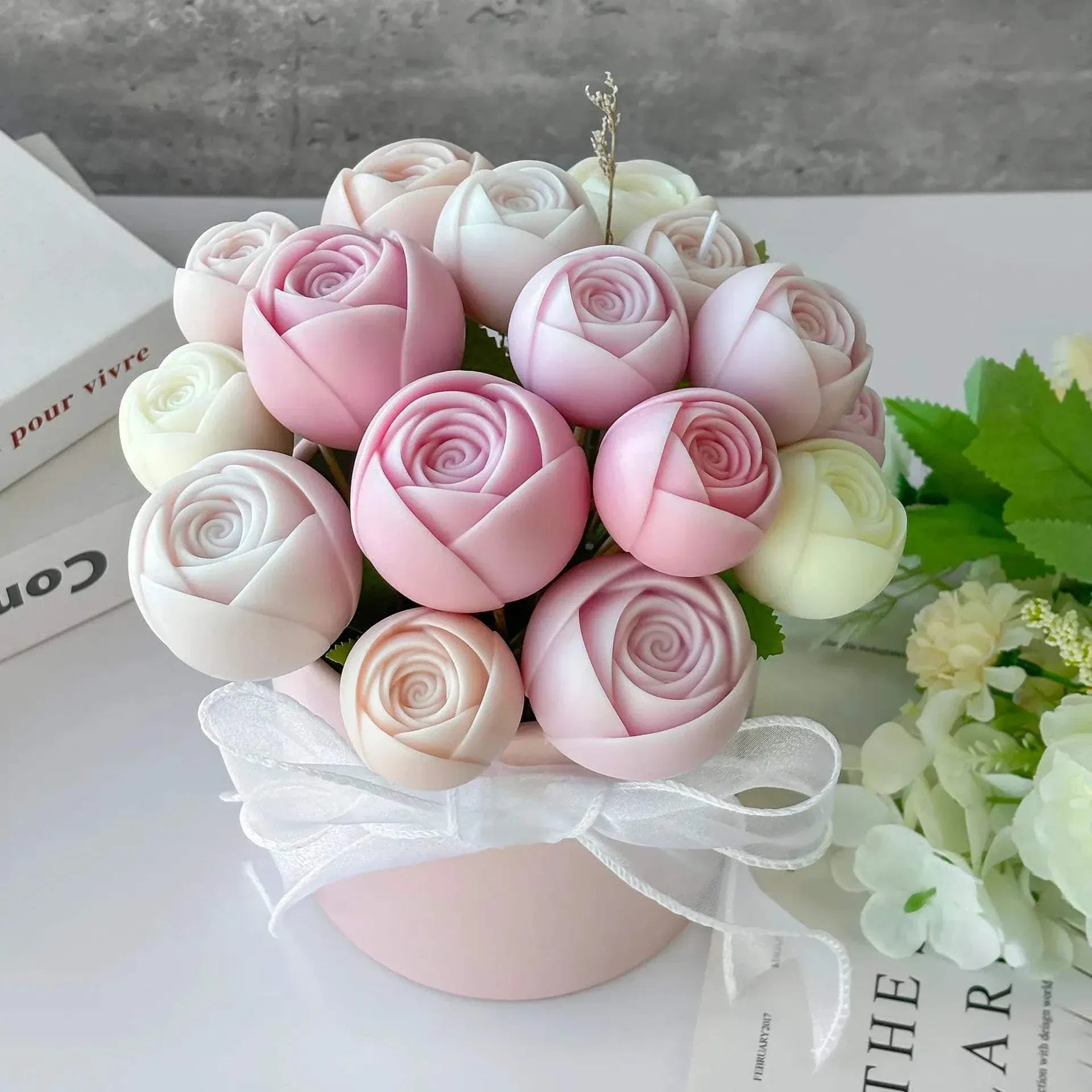 3D Rose Silicone Mold for DIY Valentine's Day Flower Candles & Decor