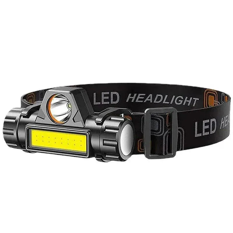 Rechargeable COB LED USB Headlamp - Powerful Waterproof Head Torch.