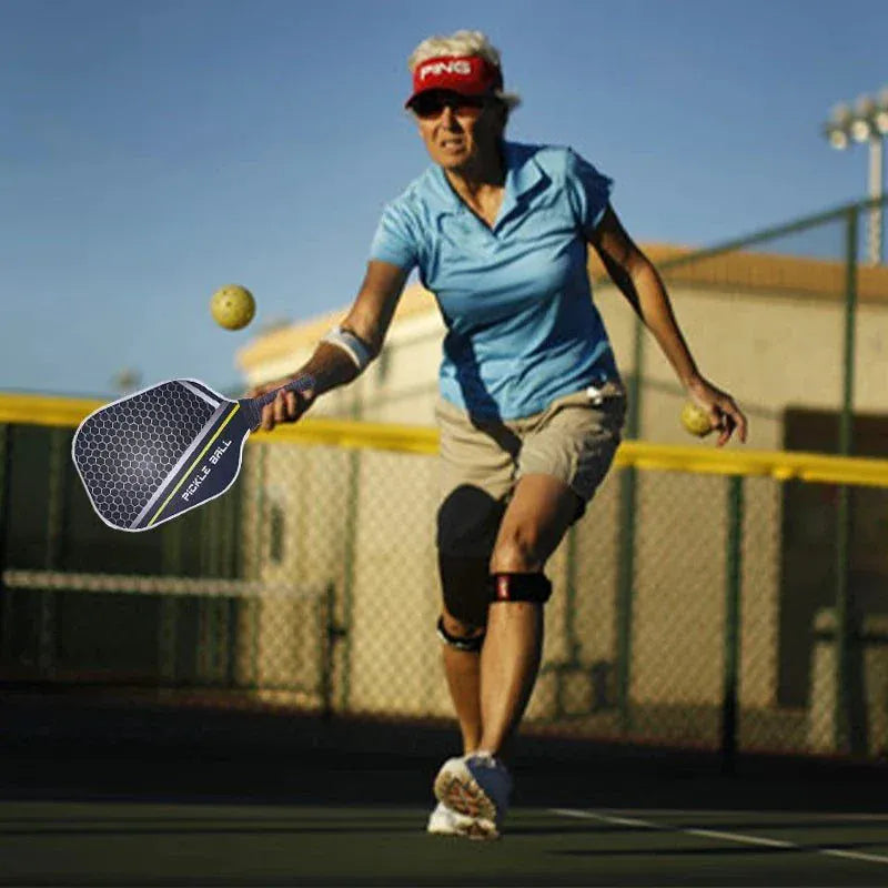 Pickleball Paddles Set of 2, Carbon Fiber Surface (CHS), Polypropylene Honeycomb Core, Anti-Slip Sweat-Absorbing Grip, 4 Pickleb