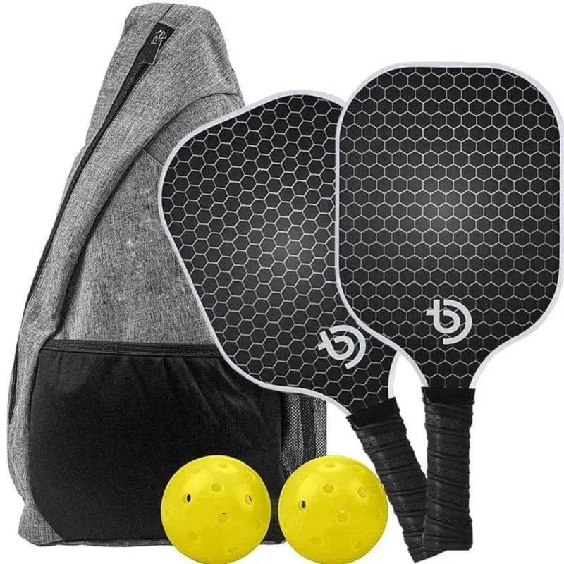 Pickleball Paddles Set of 2 Fiberglass Pickleball Set with Non-Slip Ergonomic Soft Grip Pickleball Balls Bag Gifts for Men Women