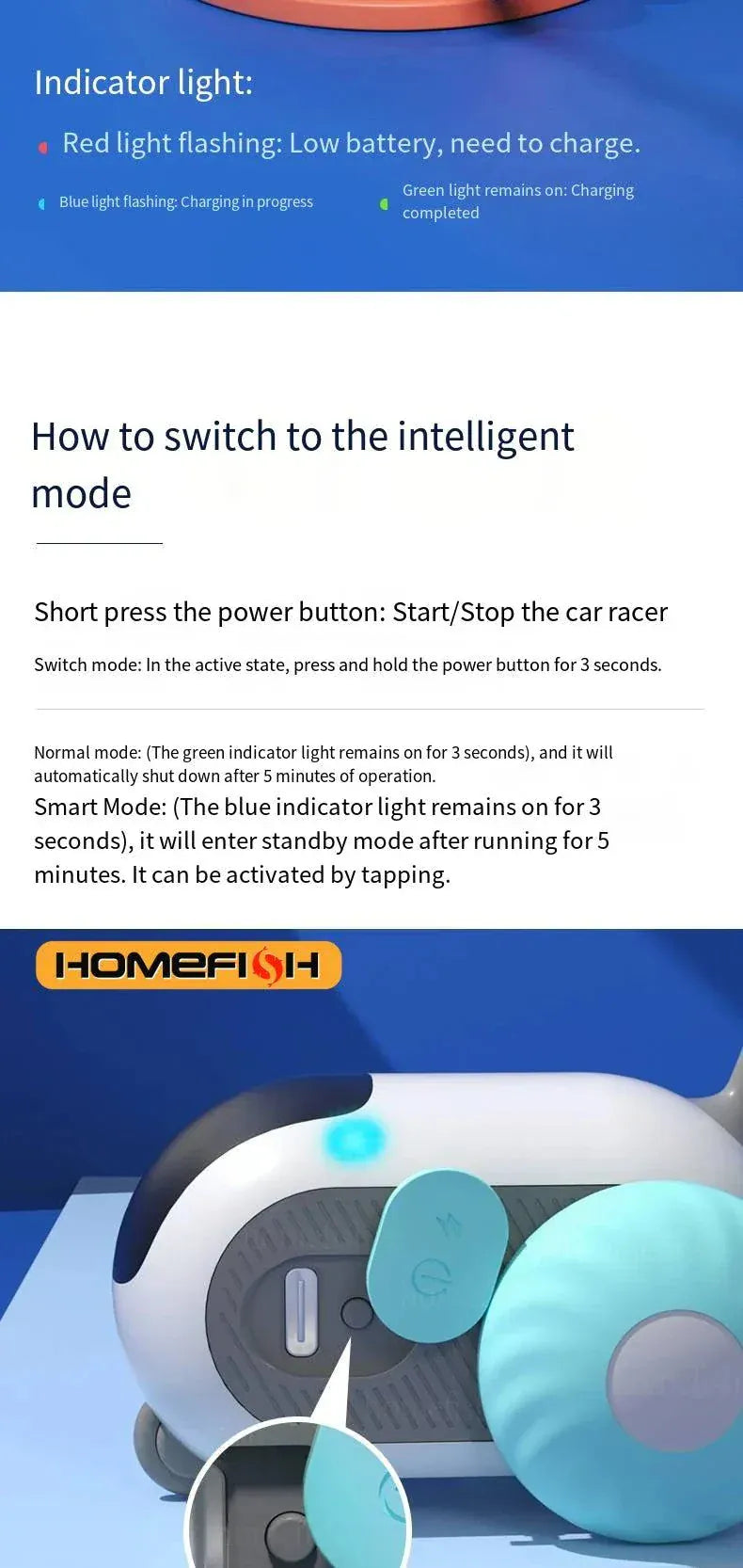 Smart Cat Car - Interactive Remote Controlled Toy for Cats & Dogs.