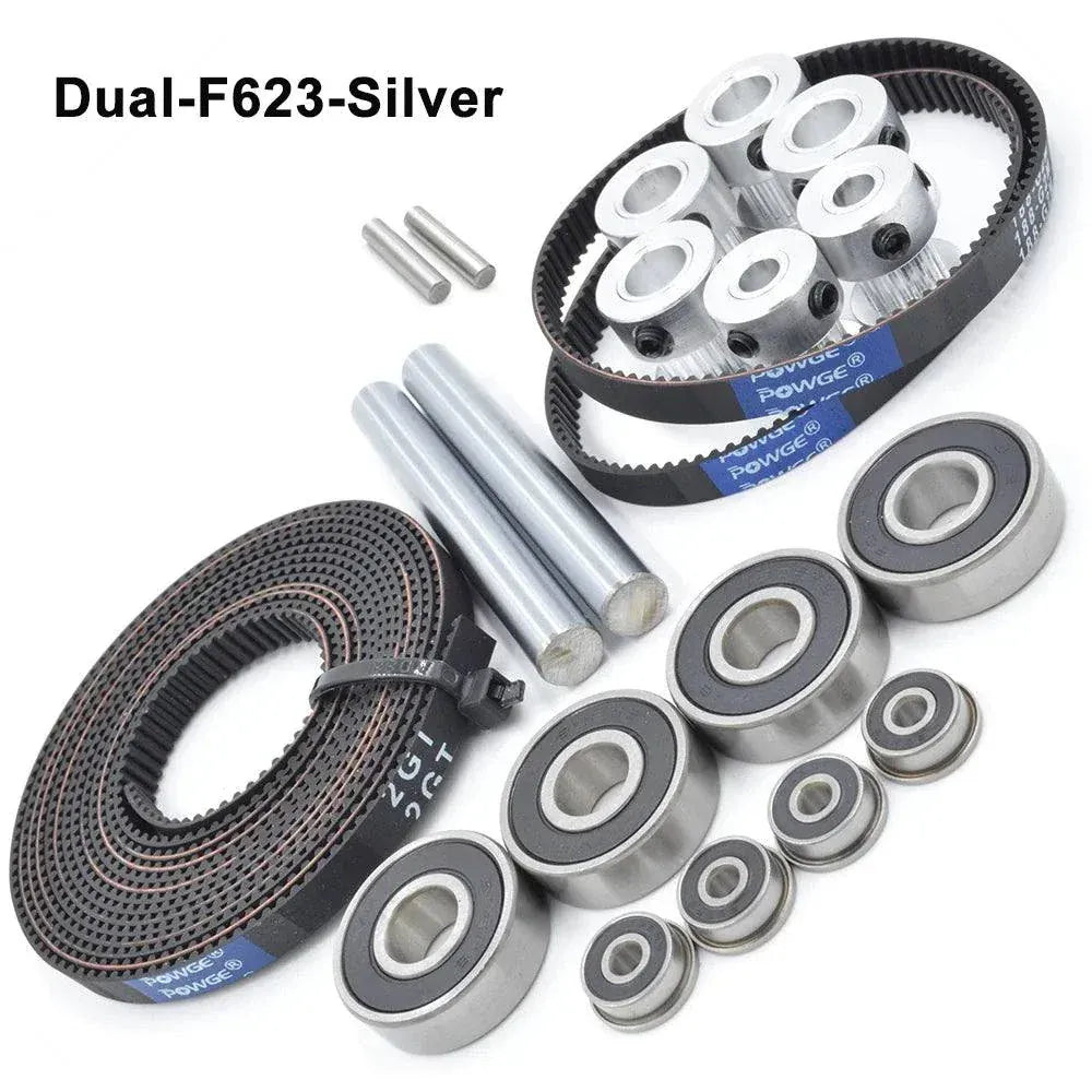 POWGE GT 2GT timing belt pulley with shaft bearing motion kit for Creality 3D printer models Ender 3/Pro/V2 Pro CR10 i3
