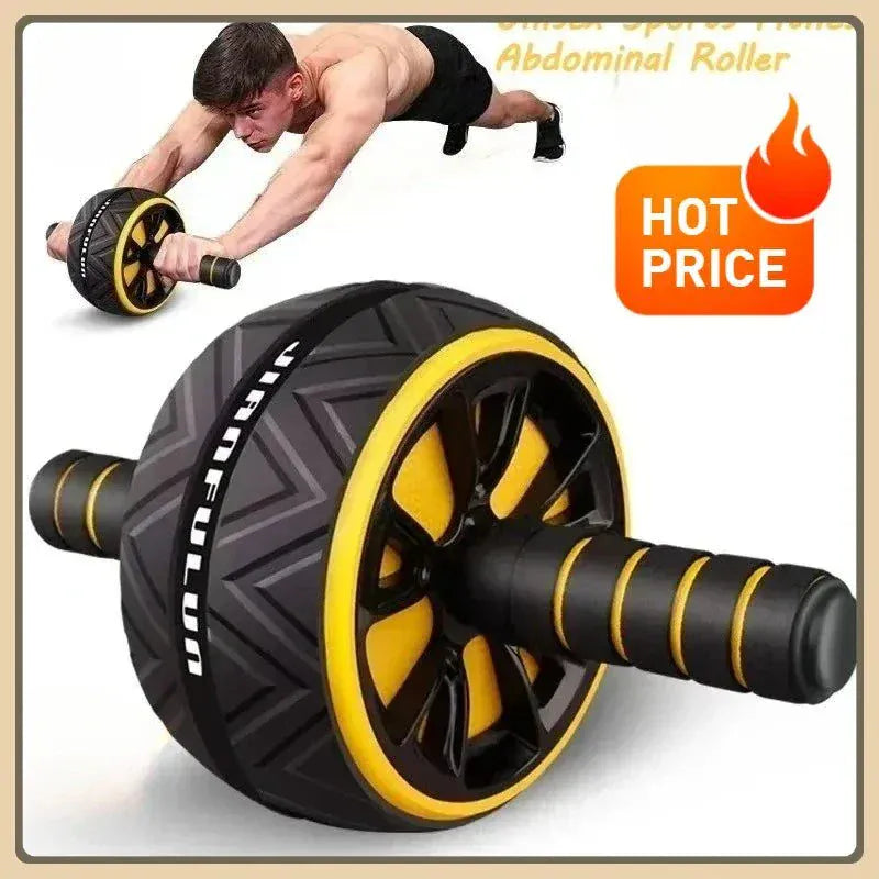 Dual-wheel silent ab roller for core training and stability